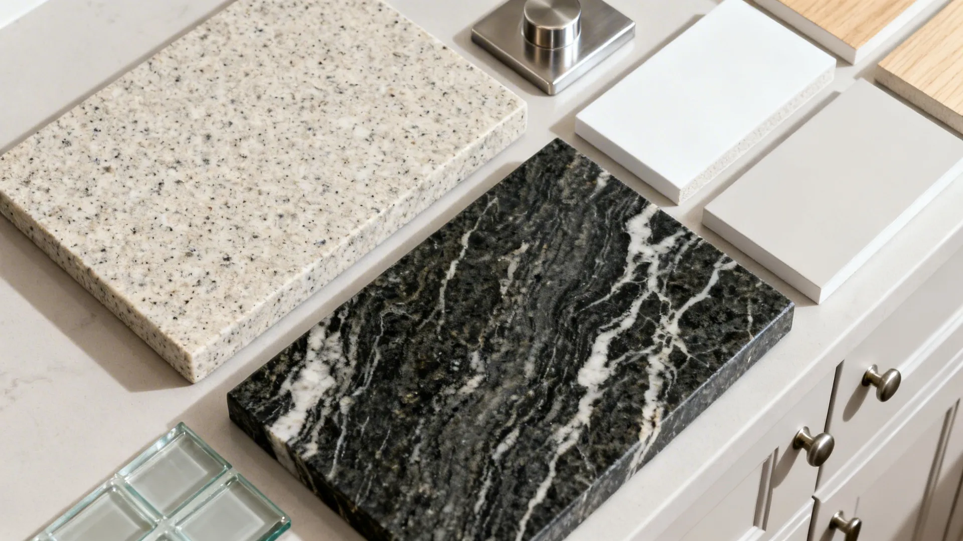 Idea 4: Two-Tone Granite—Neutral Prep, Bold Island or Bar