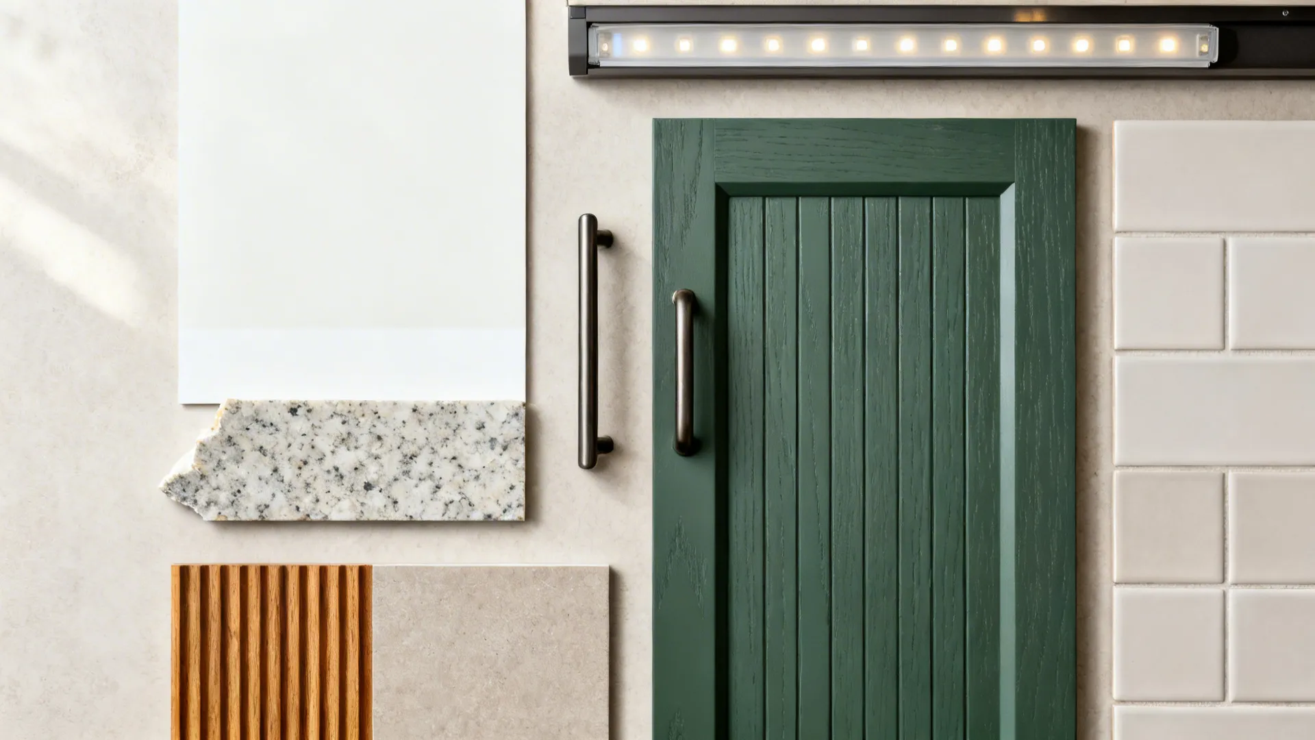 Two-tone cabinets to zone sightlines and add rhythm