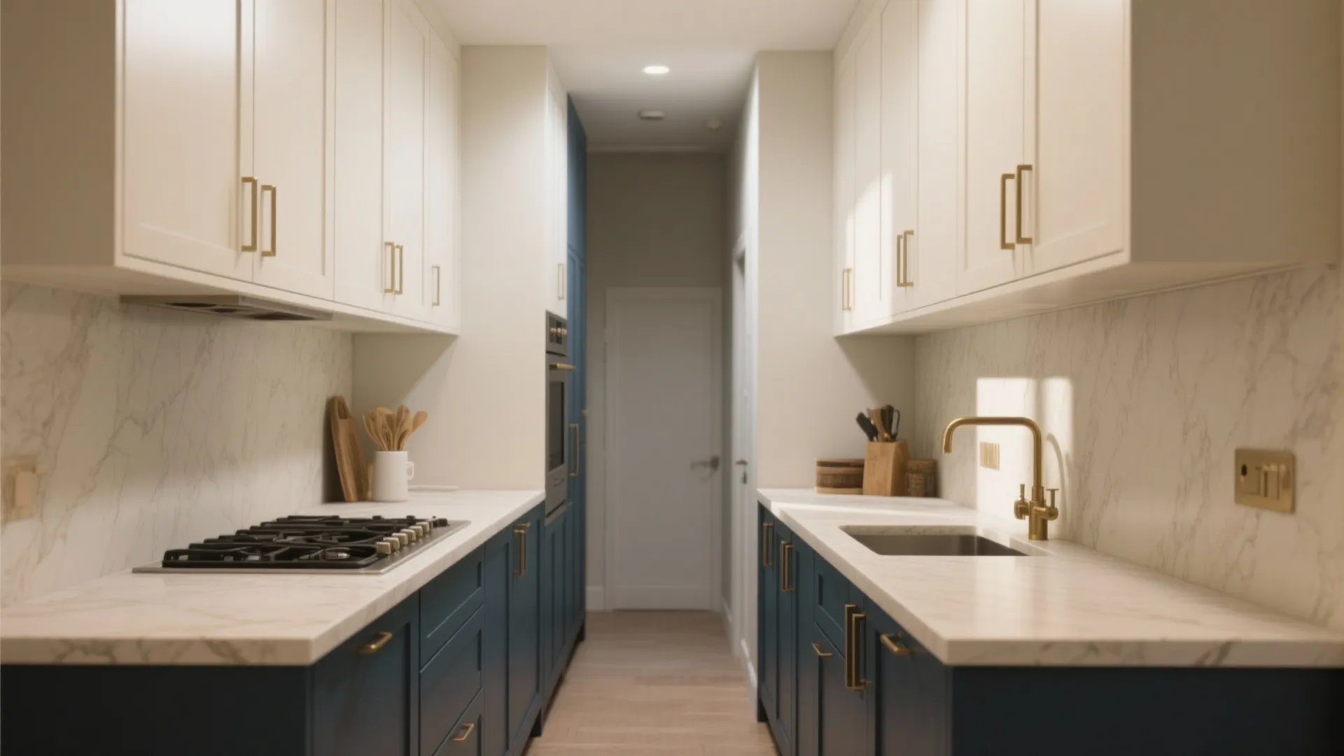 2. Create Depth with Two-Tone Cabinets