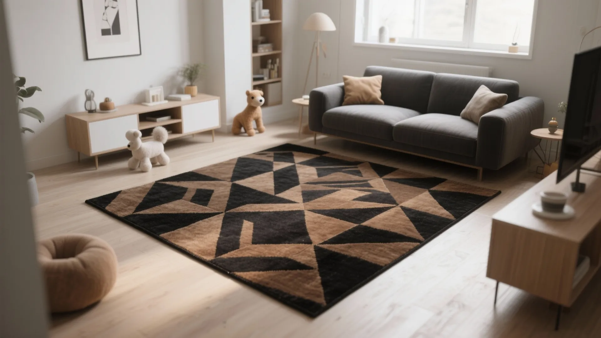 1. Two-Tone Geometric Rug