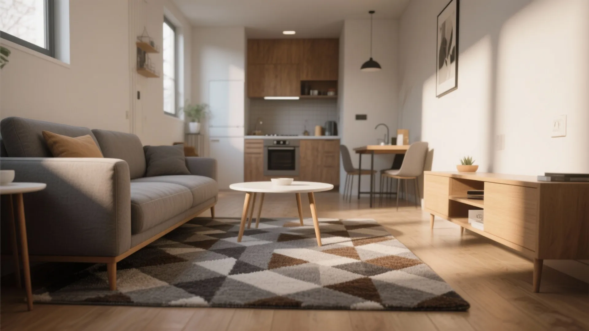 1. Two-Tone Geometric Rug