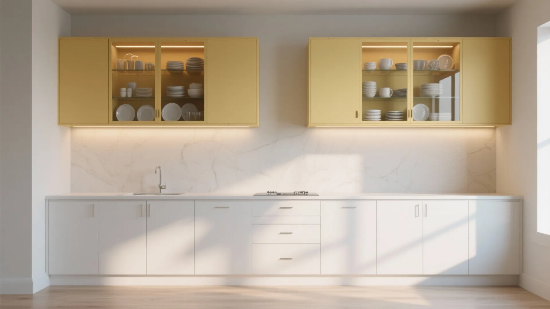 3. Two-Tone with Glass Fronts