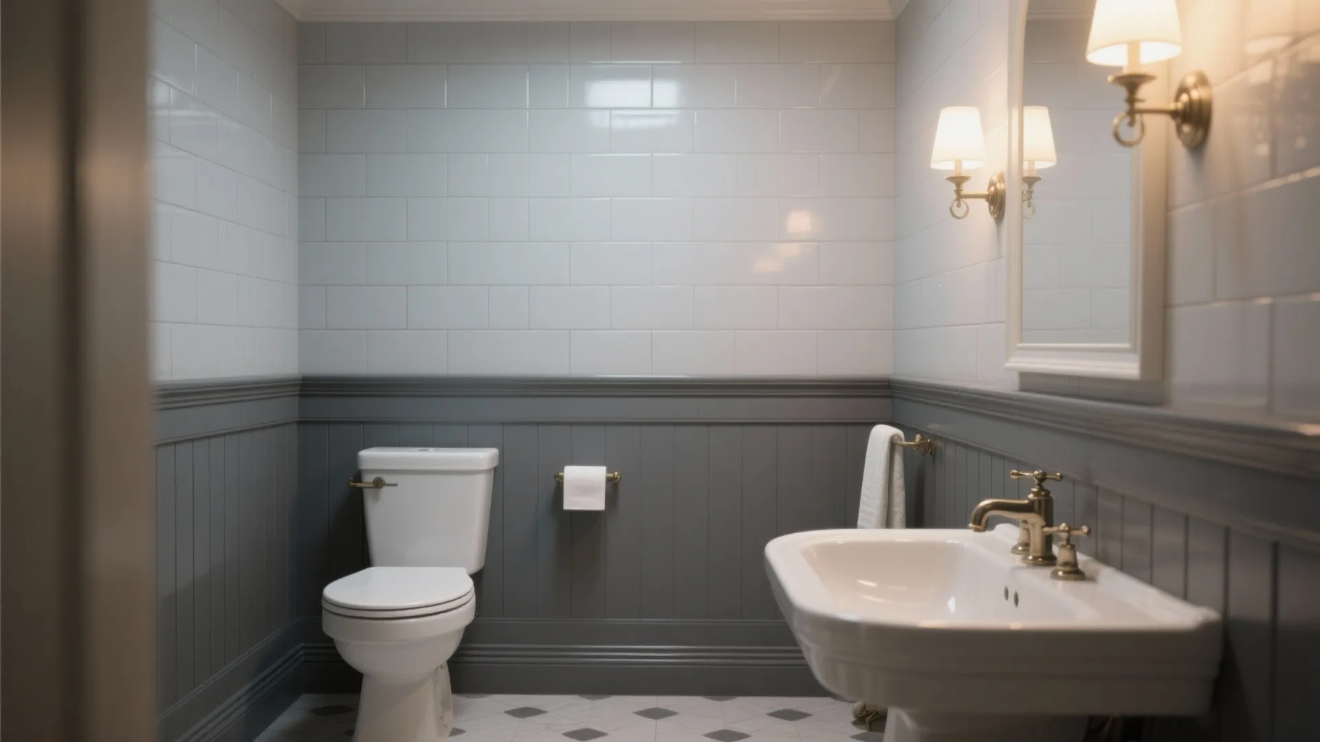 9. Two-Tone Gray Walls