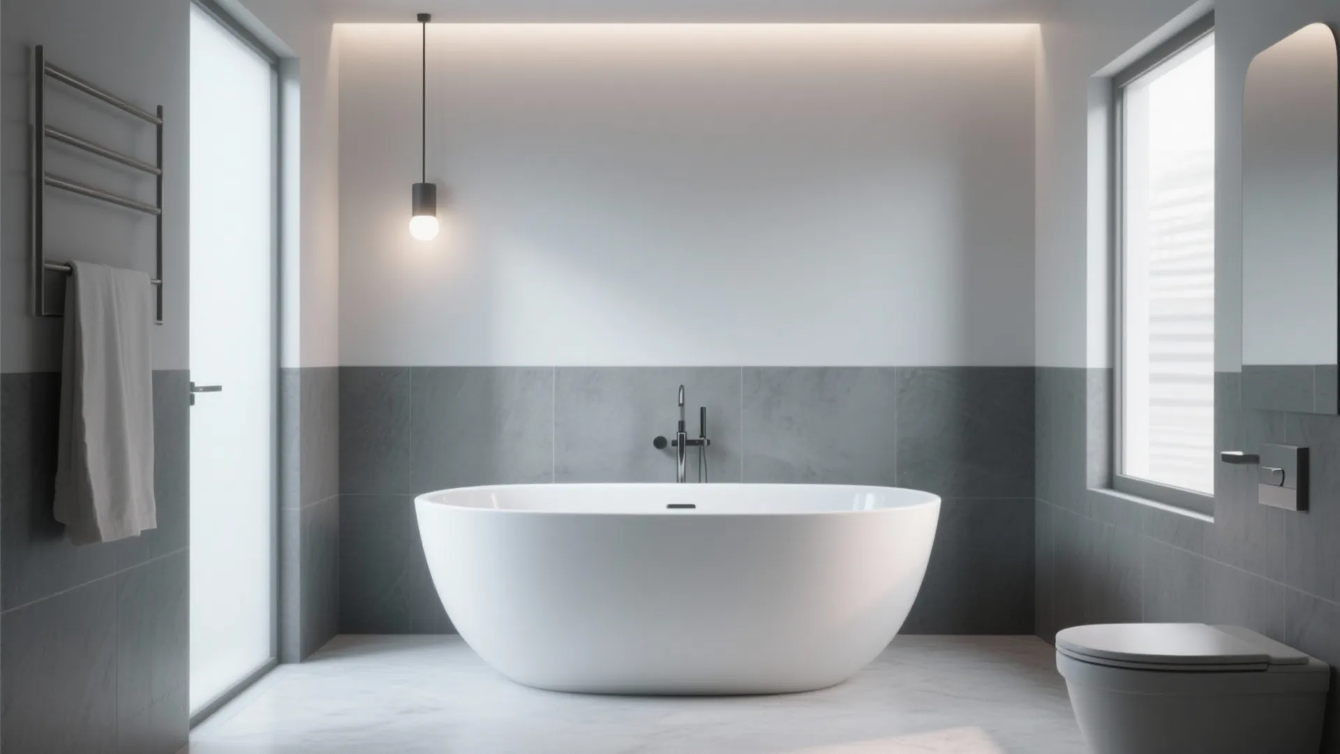 8. Two-Tone Gray Walls