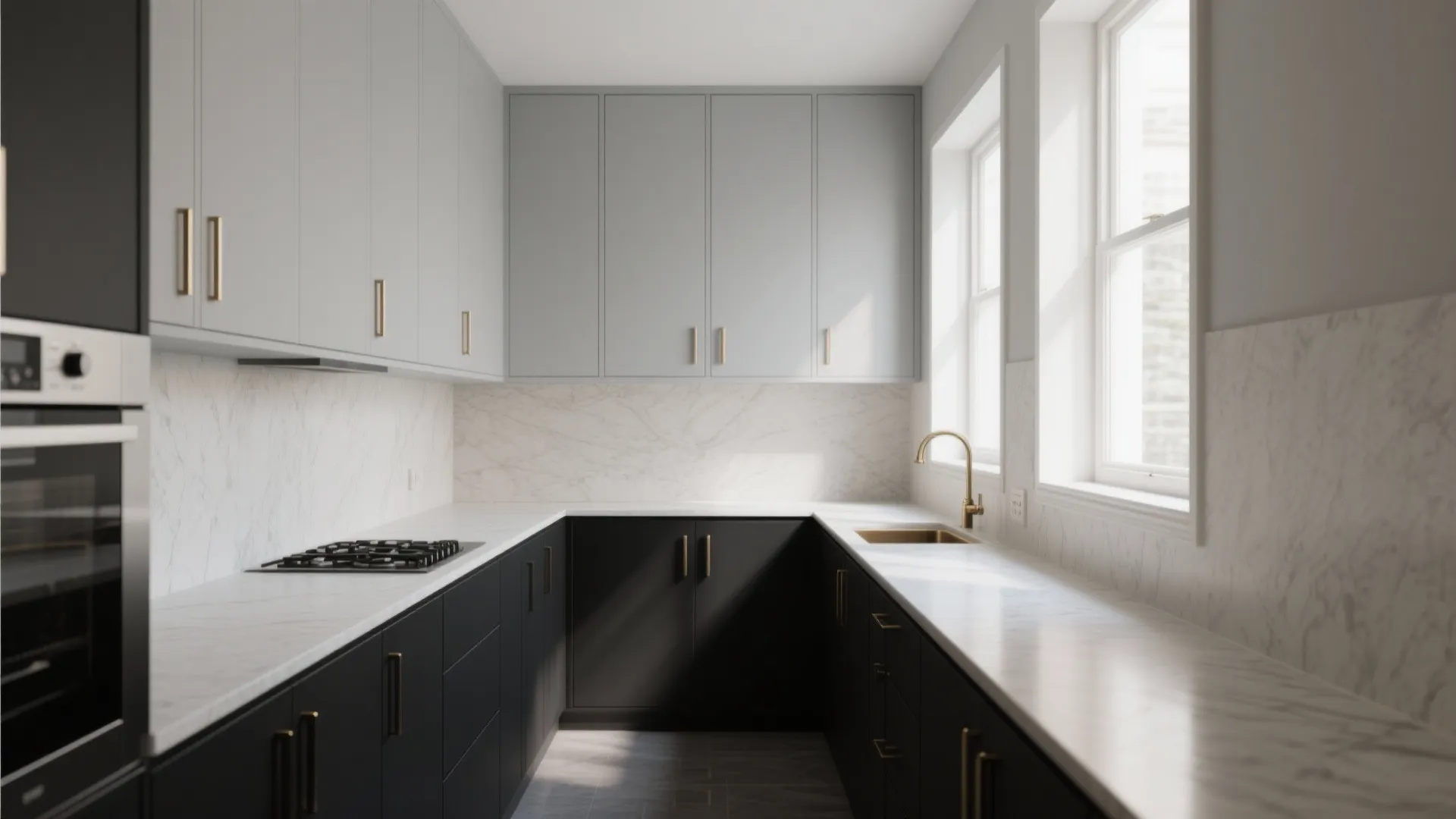 2. Two-Tone: Gray Upper, Black Lower