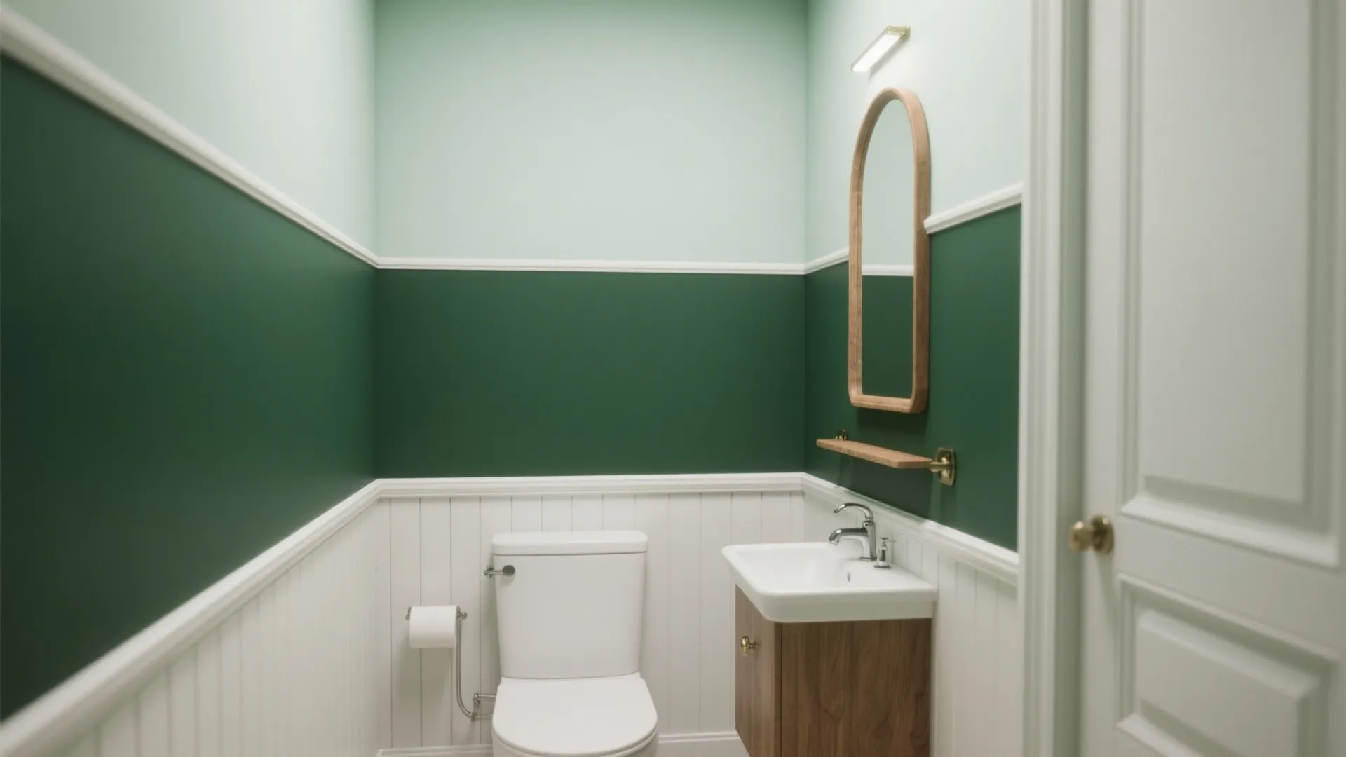 5. Two-Tone Green with White Trim