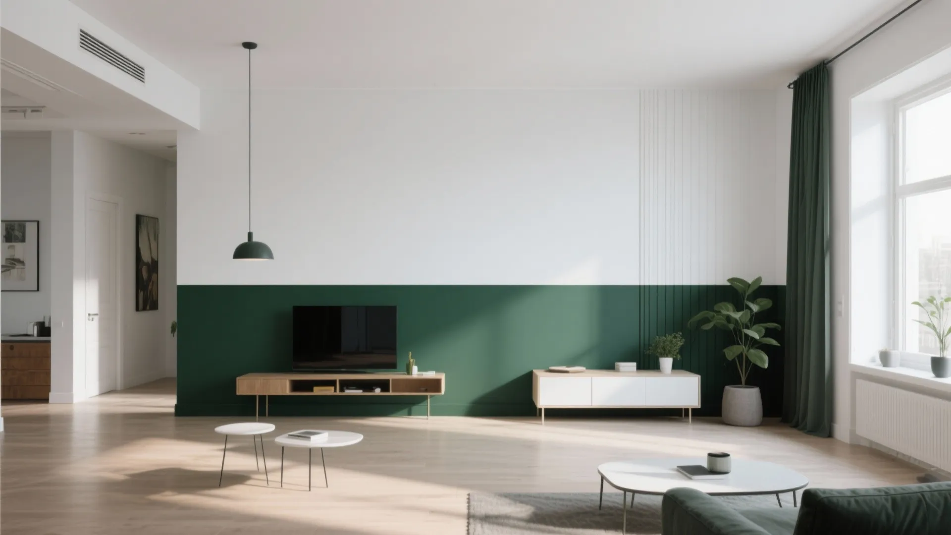 10. Two-Tone Green Walls