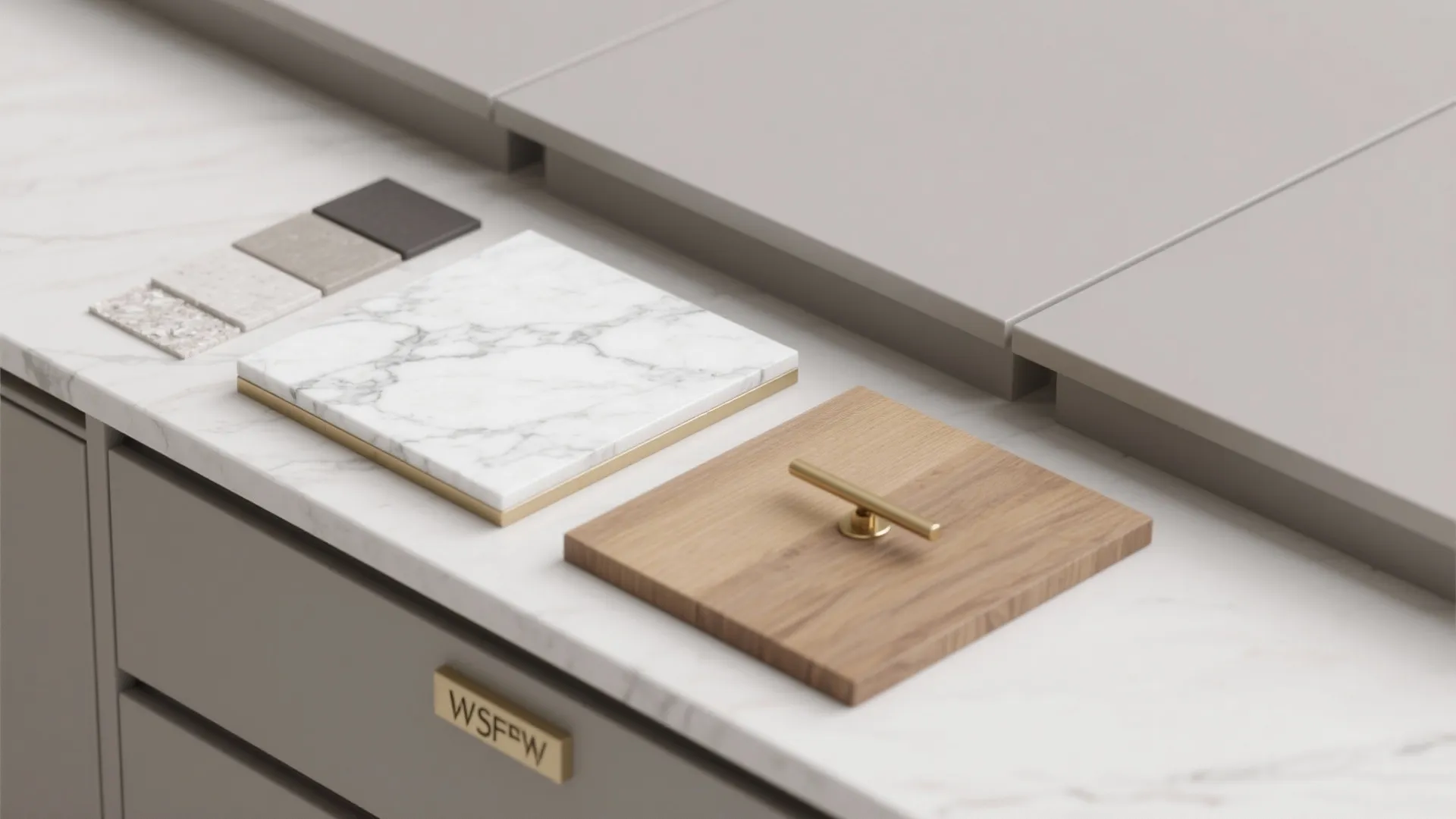 4. Two-Tone Vanity: Grey Base, Marble or White Top