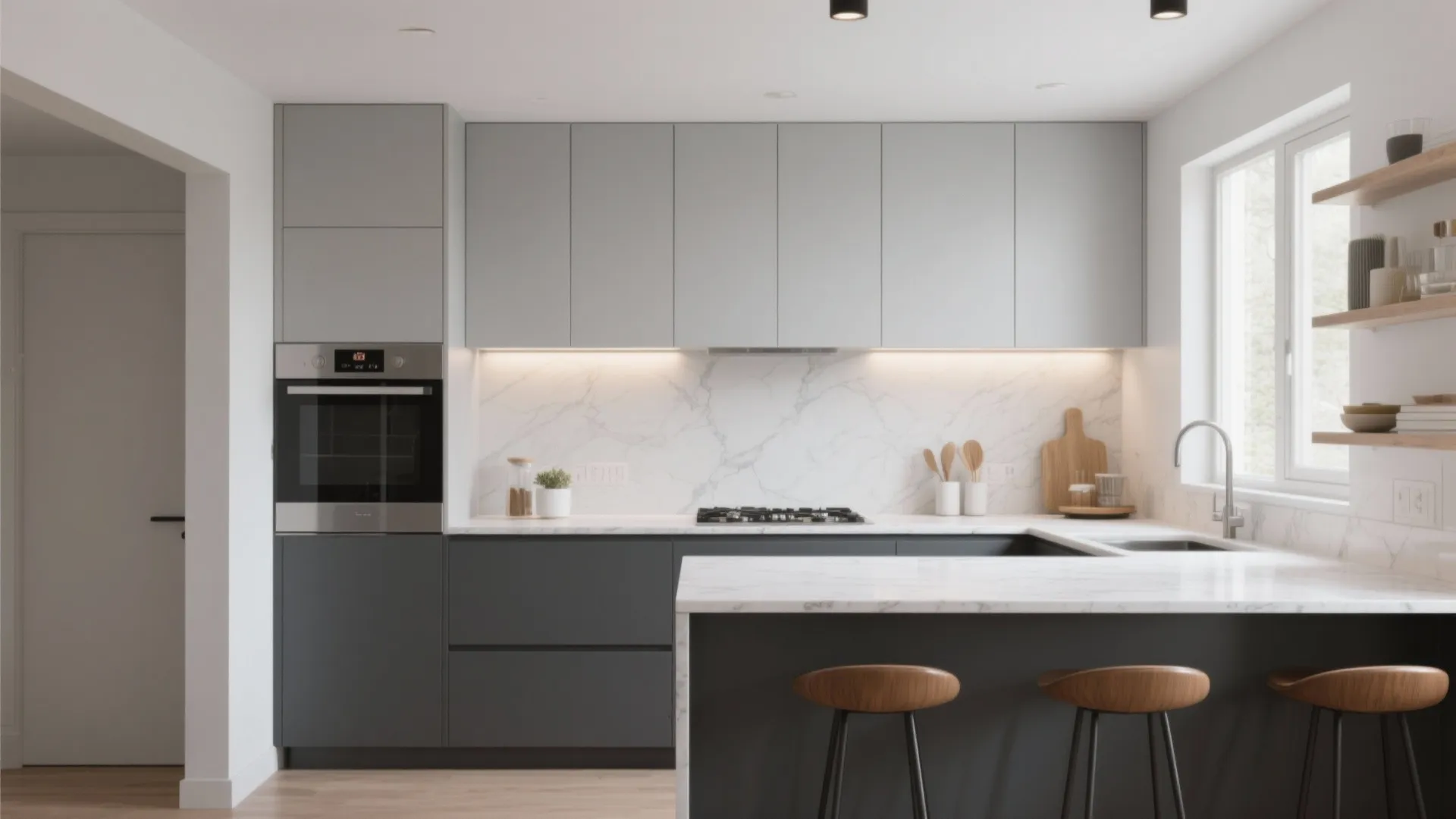 3. Two-Tone: Light Grey Upper, Dark Grey Lower