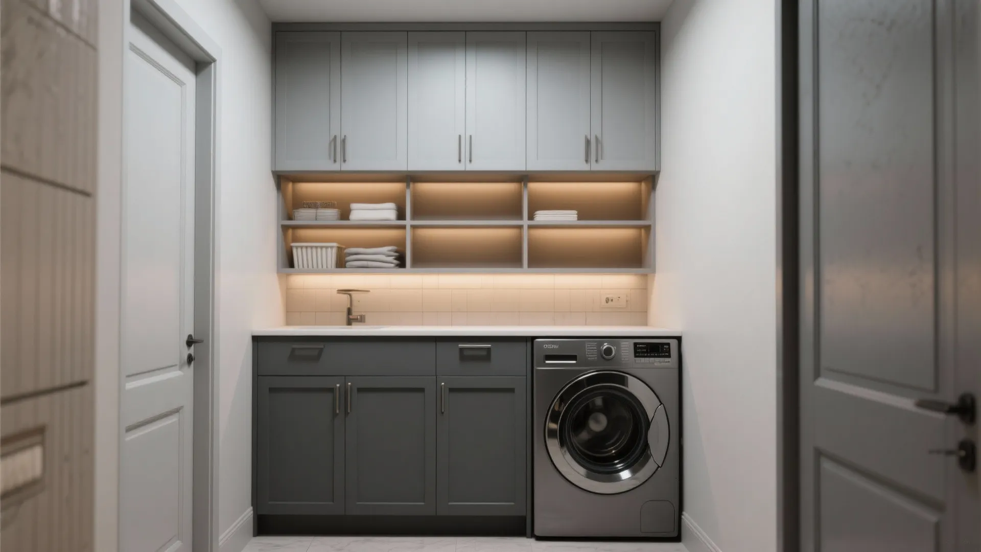 2. Two-Tone Grey Cabinets