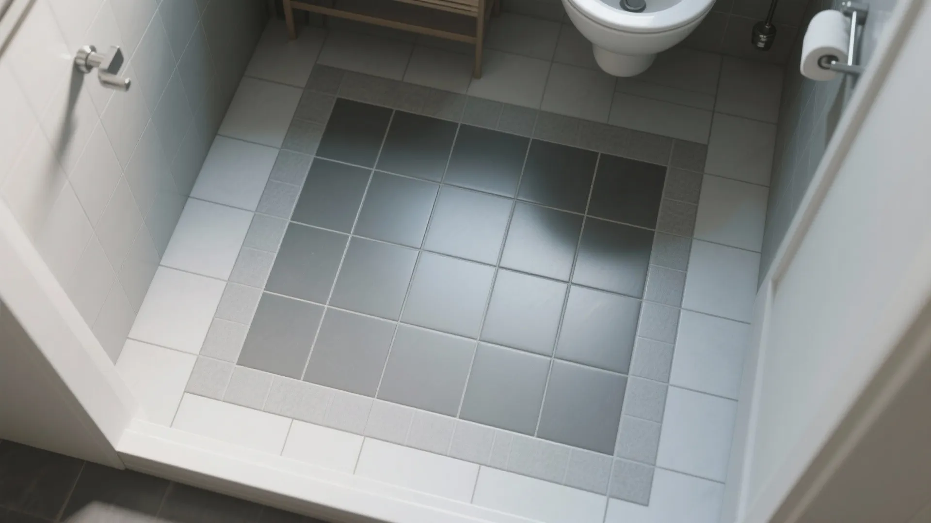 5. Two-tone grey floor with a lighter border