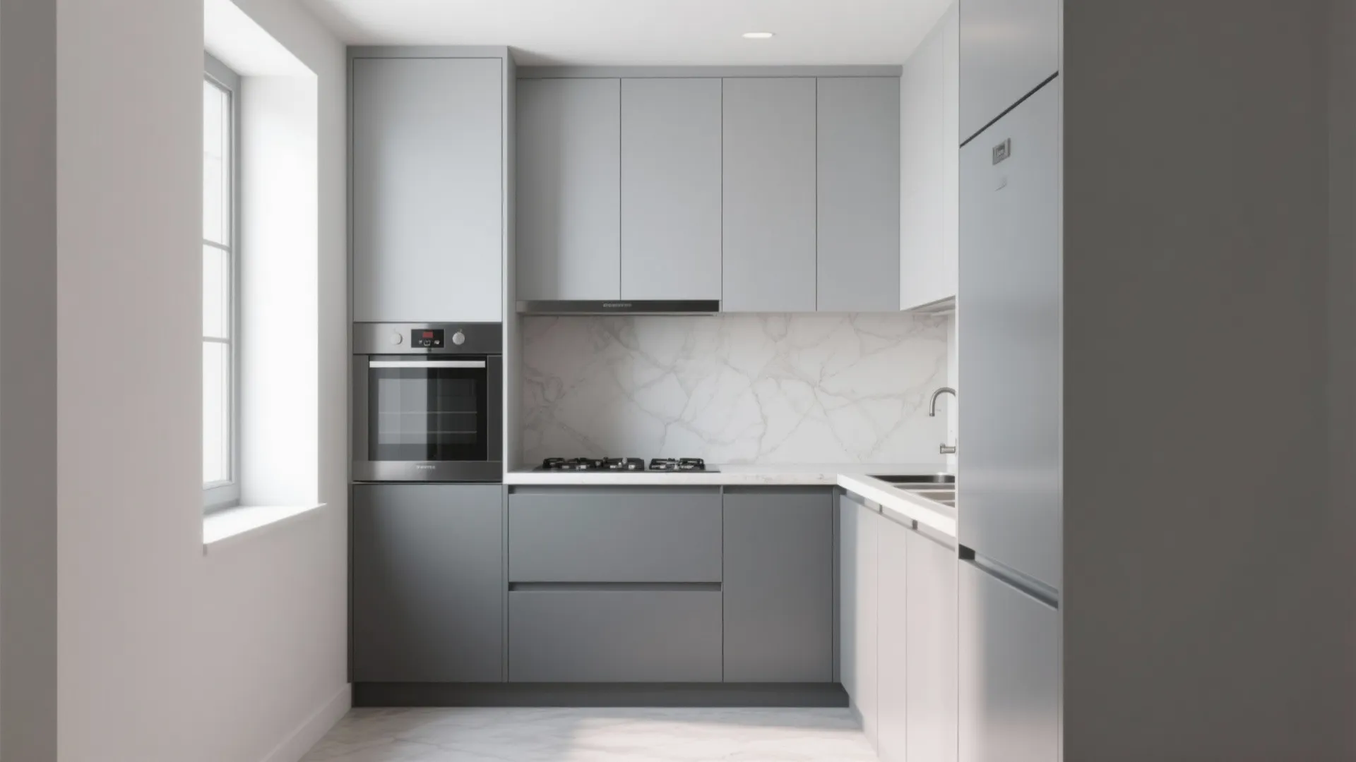 5. Two-Tone Grey Kitchen