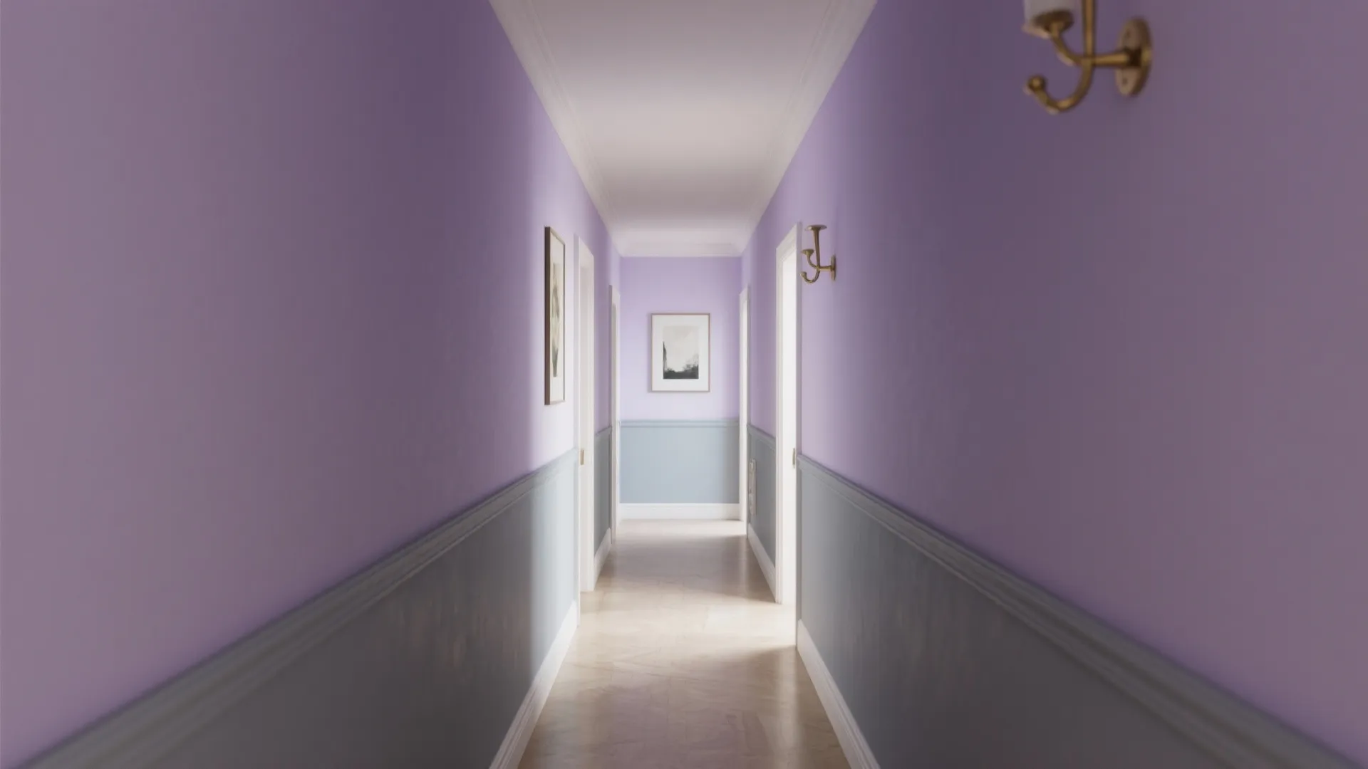 3. Two-Tone Balance: Lilac and Cool Gray