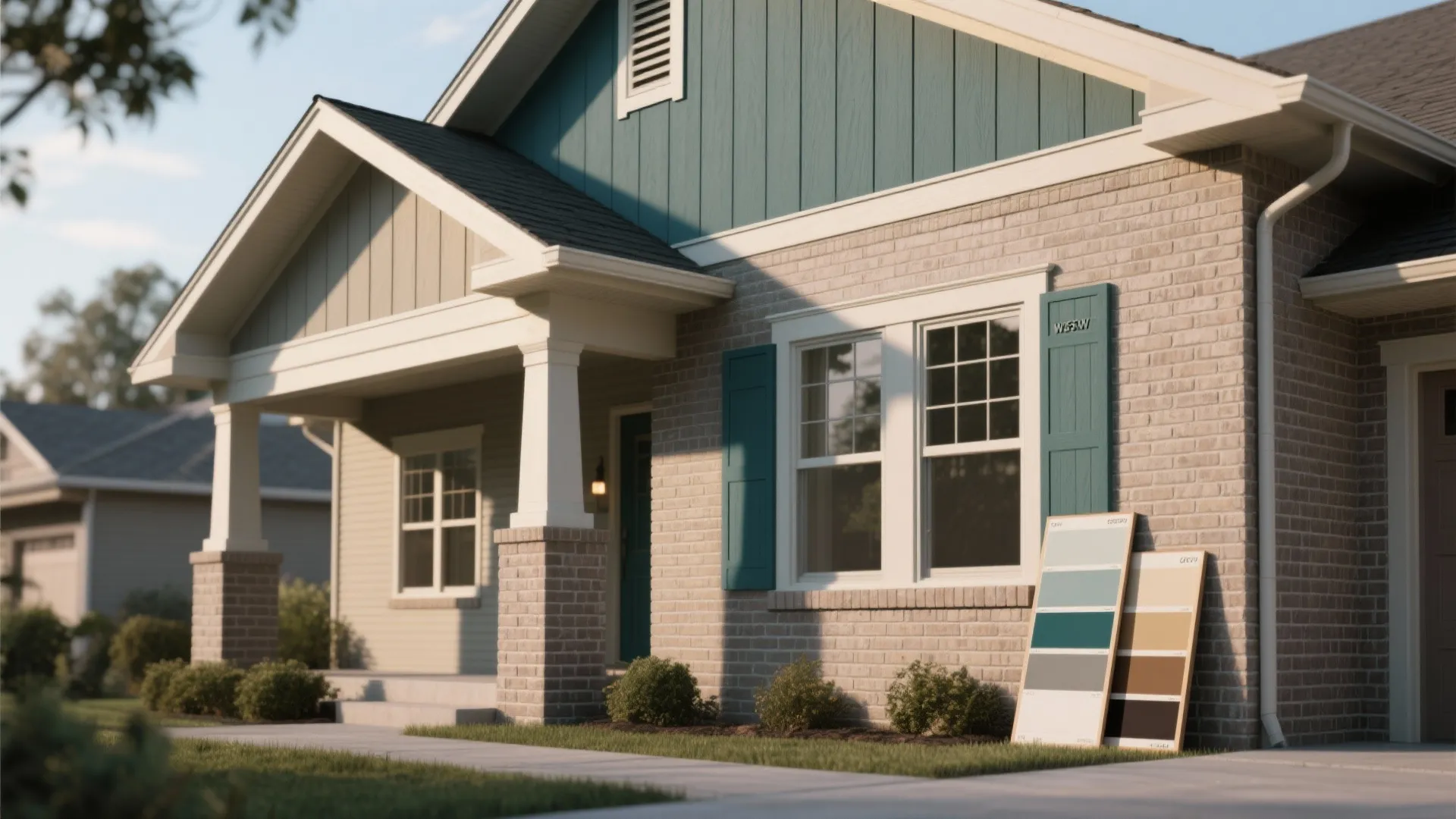 1. Two-Tone Harmony: Paint Brick and Siding in Coordinated Shades