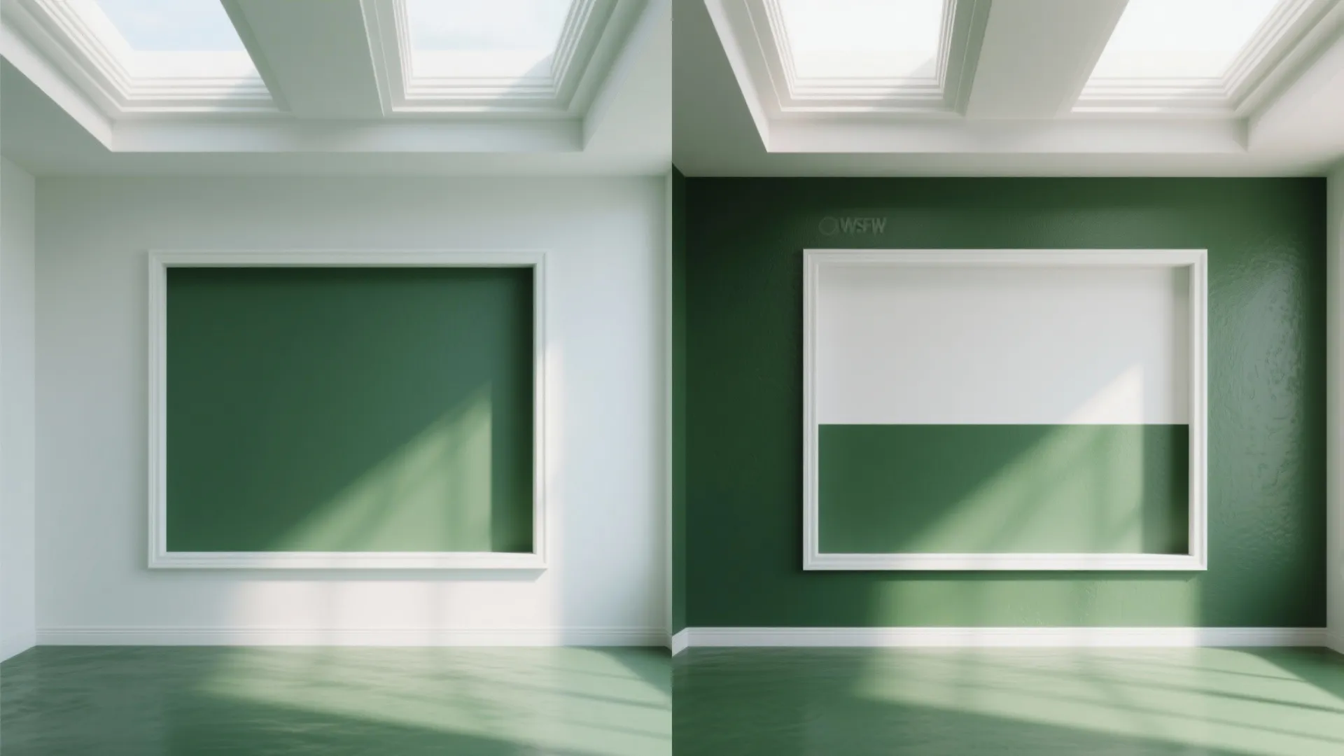 Two-Tone Green and White for Visual Height