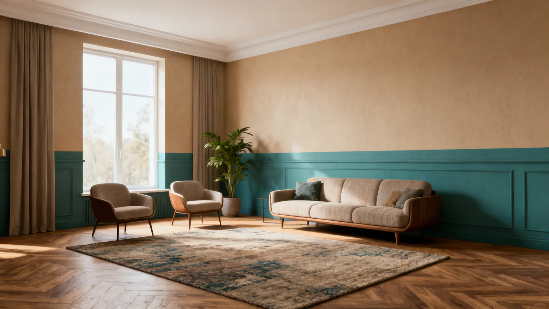 Two-Tone Living Room Paint Ideas (5 Ways)
