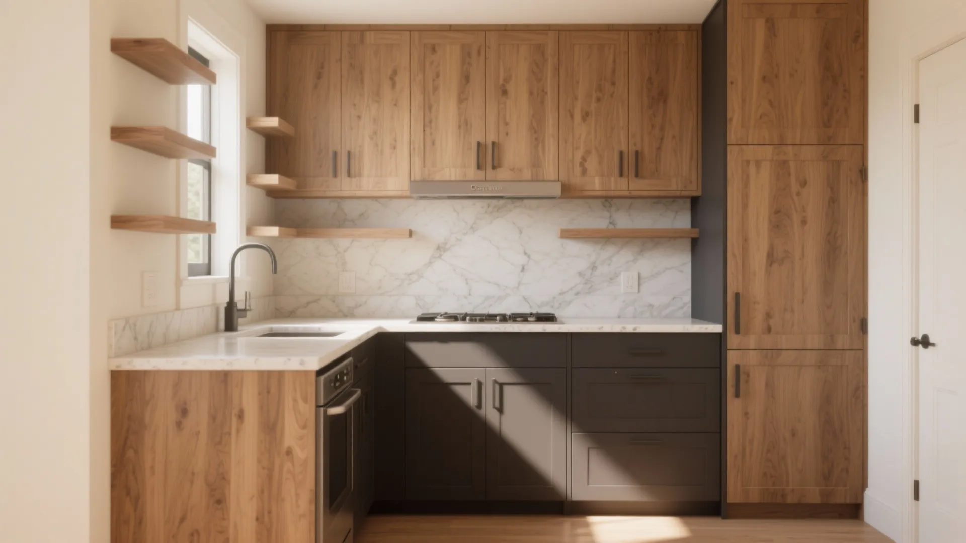 2. Two-Tone Hickory: Upper Light, Lower Dark