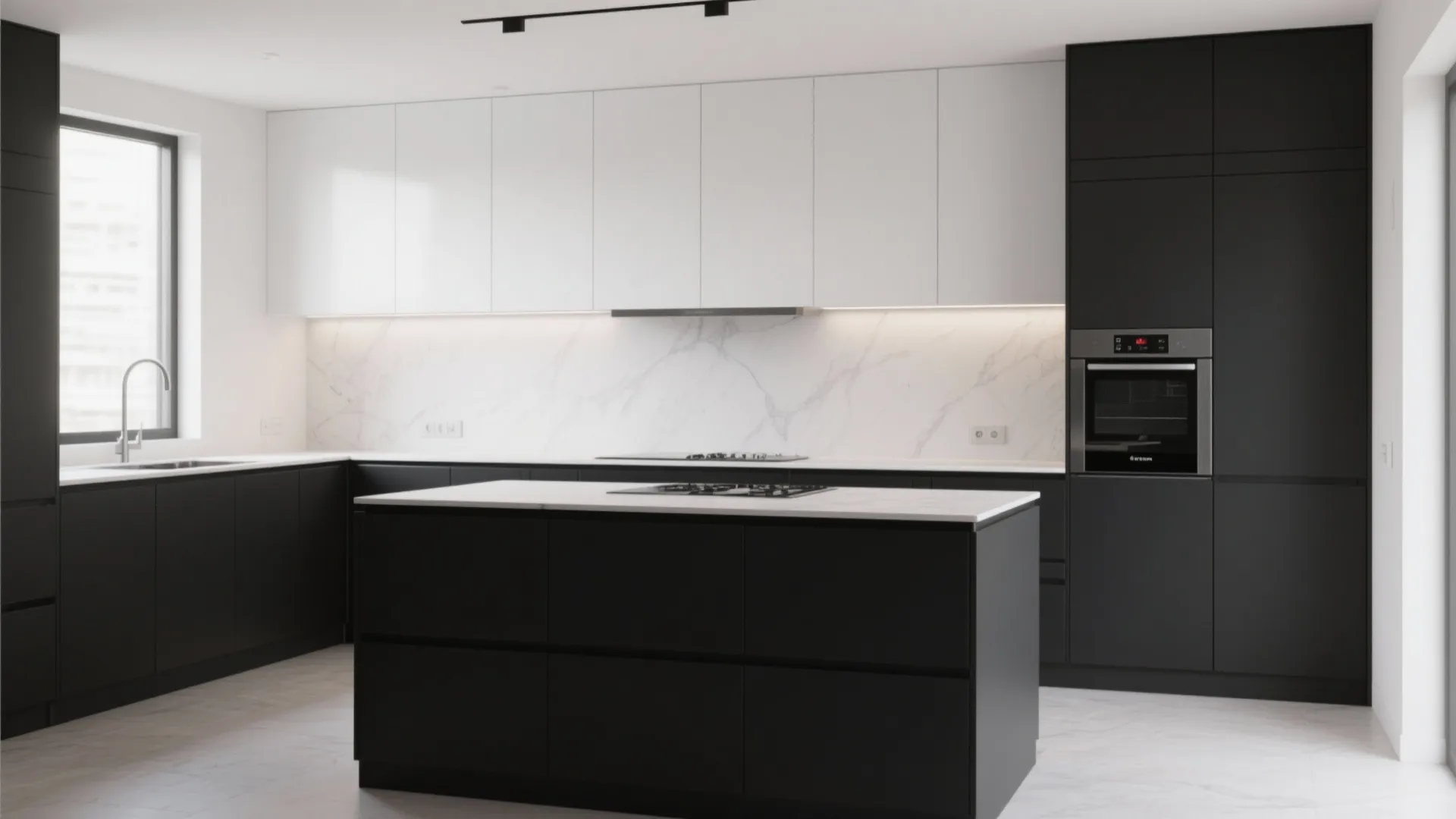 3. Two-Tone Cabinetry with Integrated Appliances