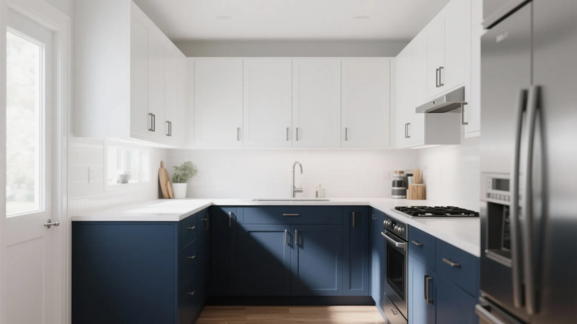 Two-Tone Cabinets: Light Uppers, Deeper Lowers