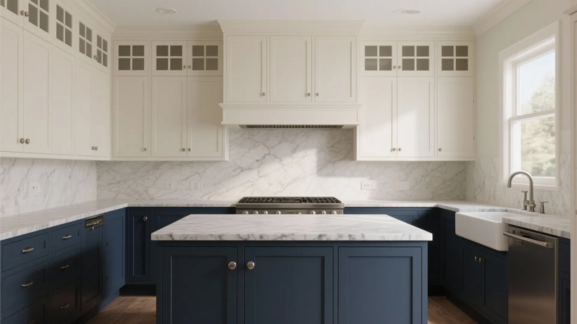 1. Timeless two-tone: light uppers, deep lowers