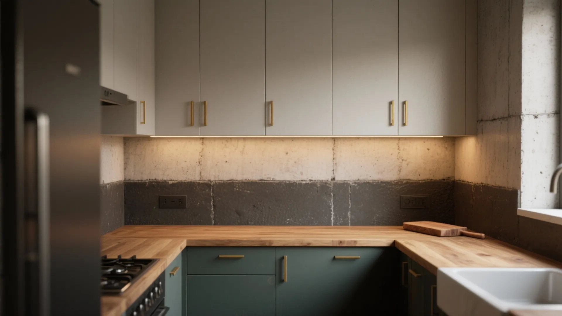 3. Two-tone kitchen backdrop