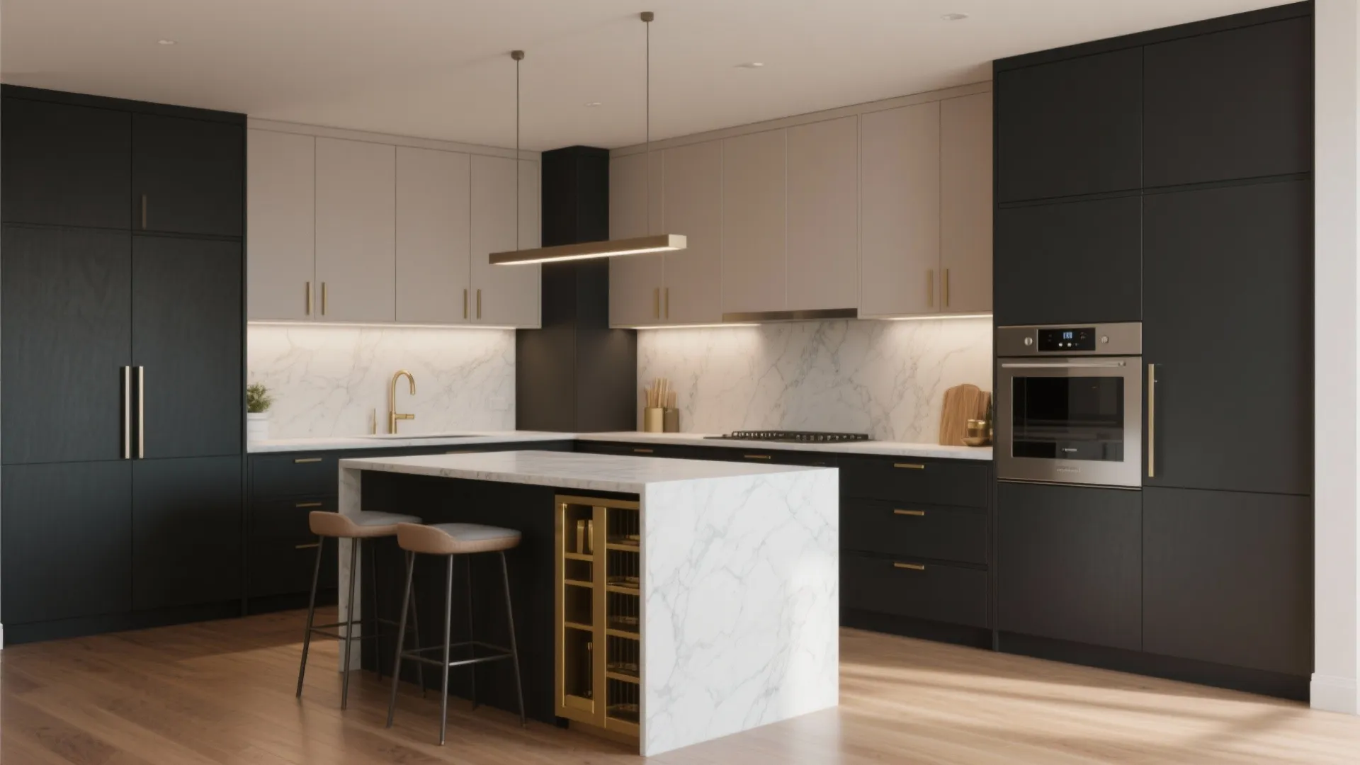 2. Two-tone kitchens for depth on a budget