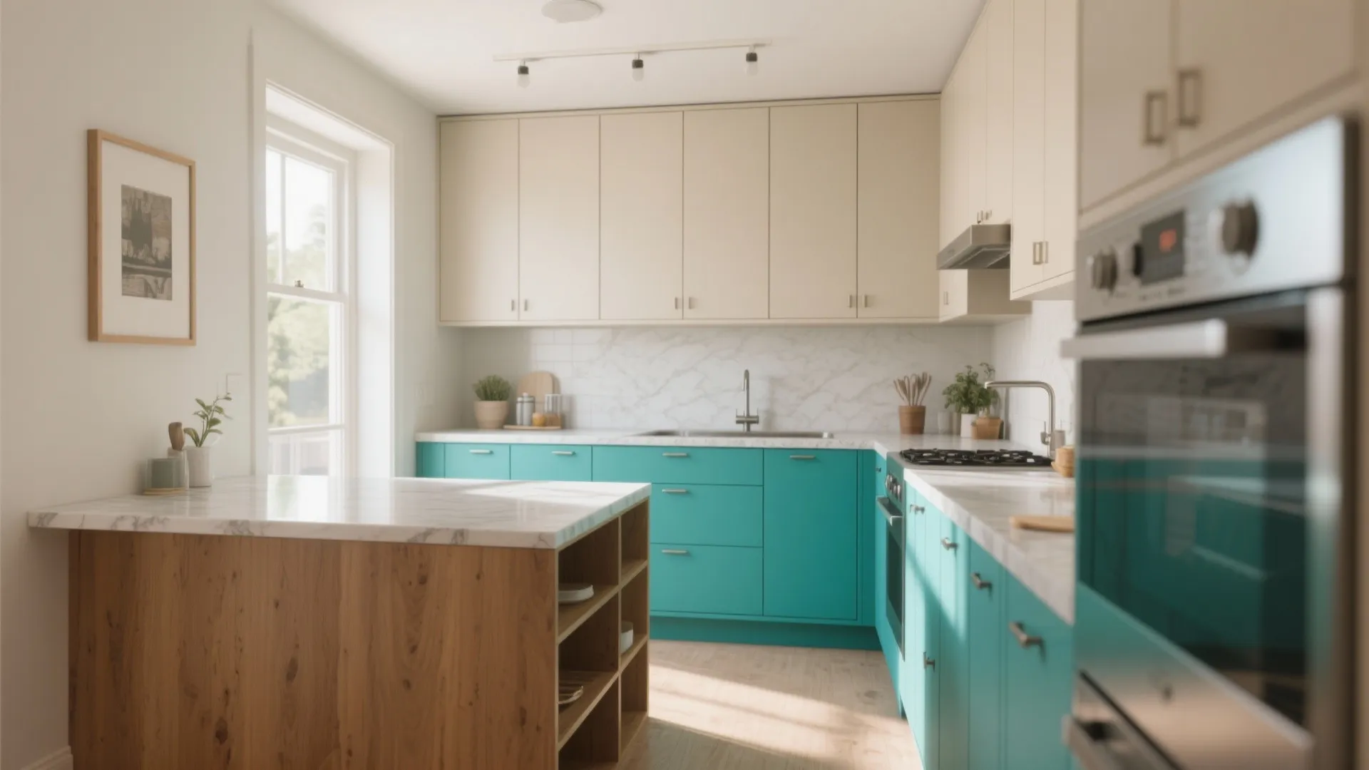 2. Two-Tone Kitchen: Upper Light, Lower Bold
