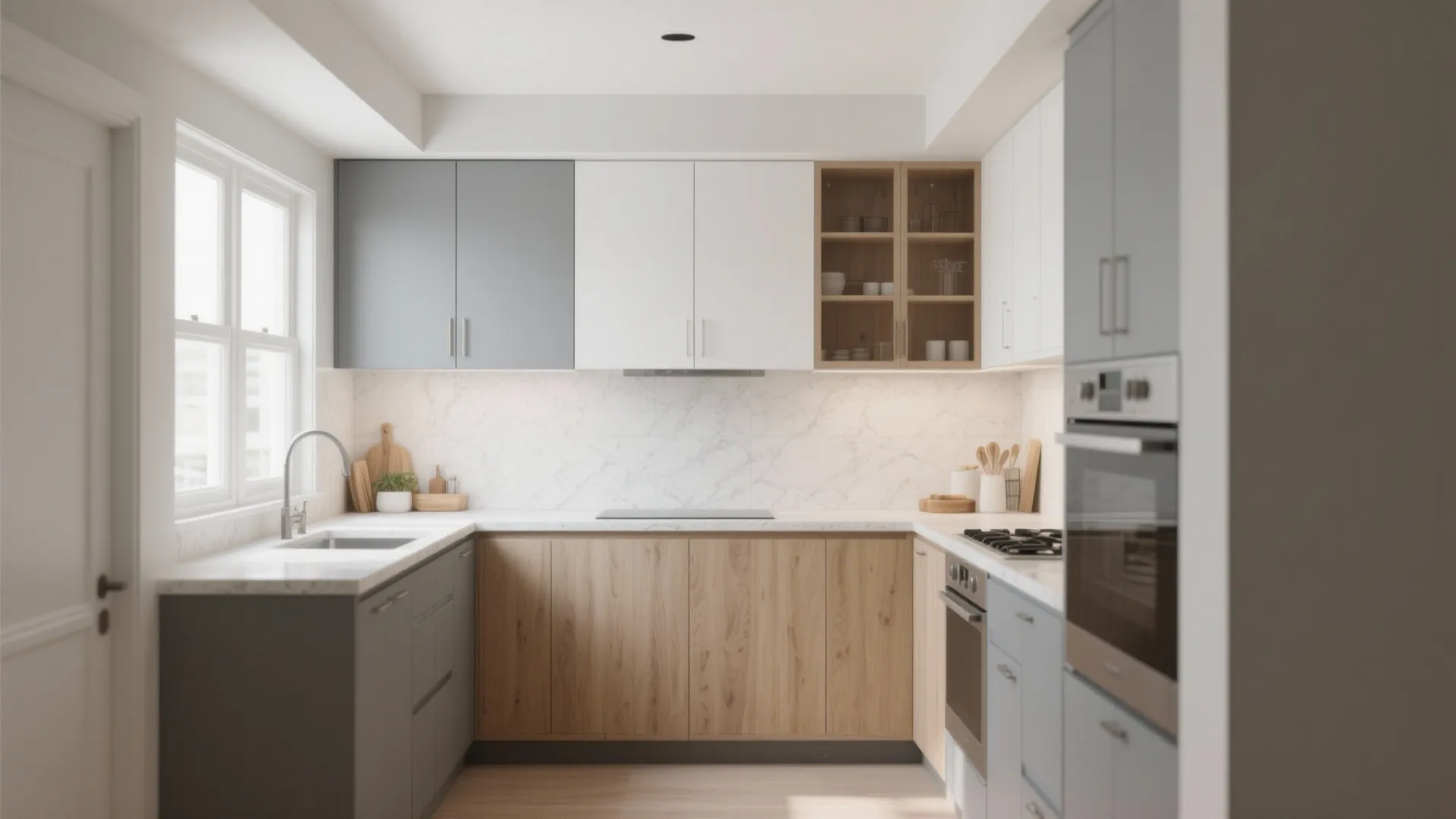 2. Two-Tone Upper and Lower Cabinets