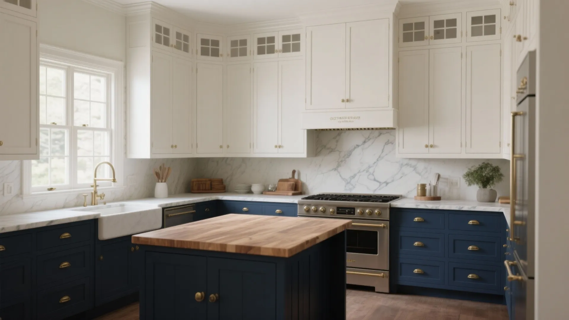 2. Subtle Two-Tone: Antique White Upper, Deeper Tone Lower