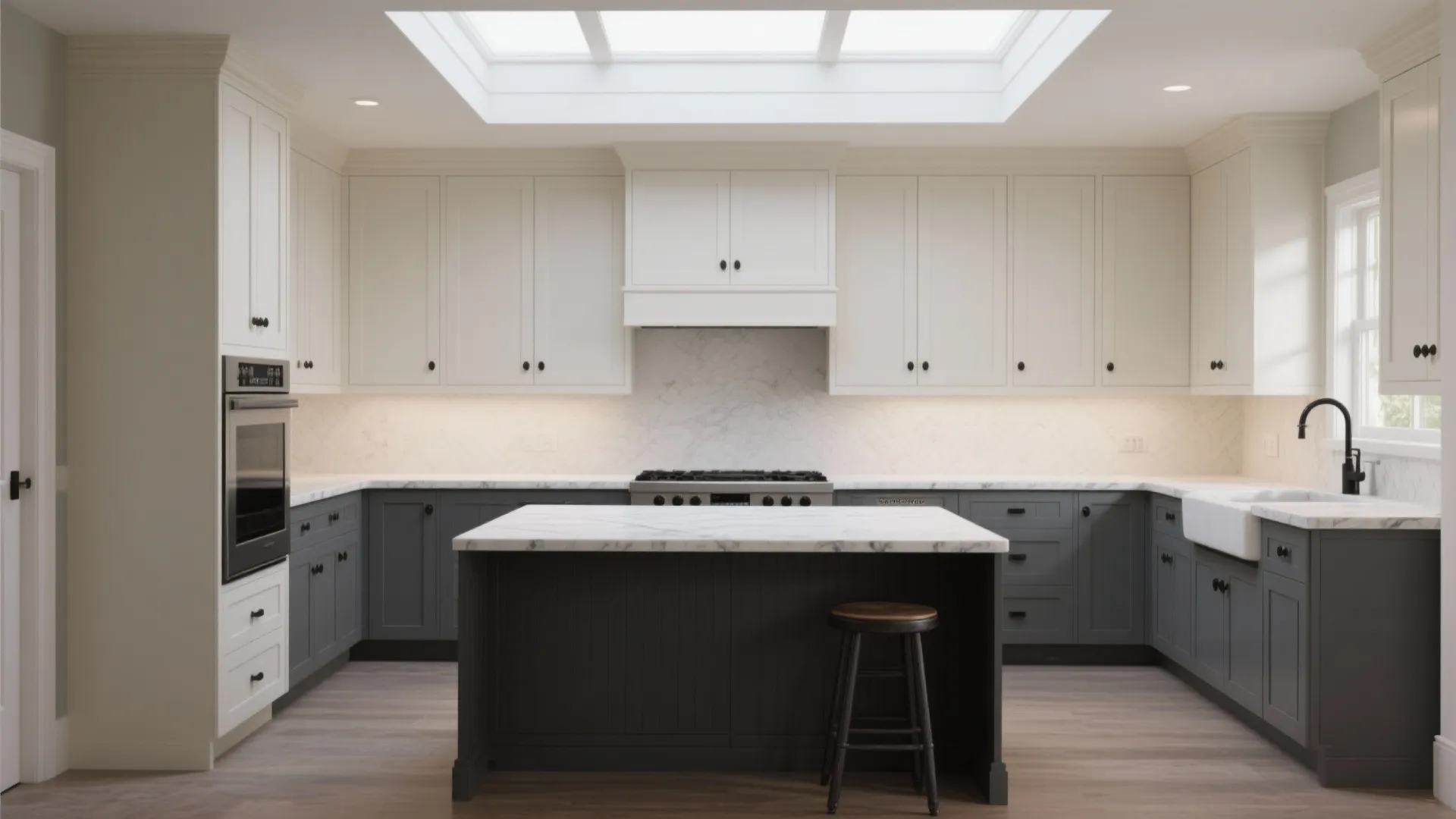 2. Go two-tone: upper light, lower deep grey