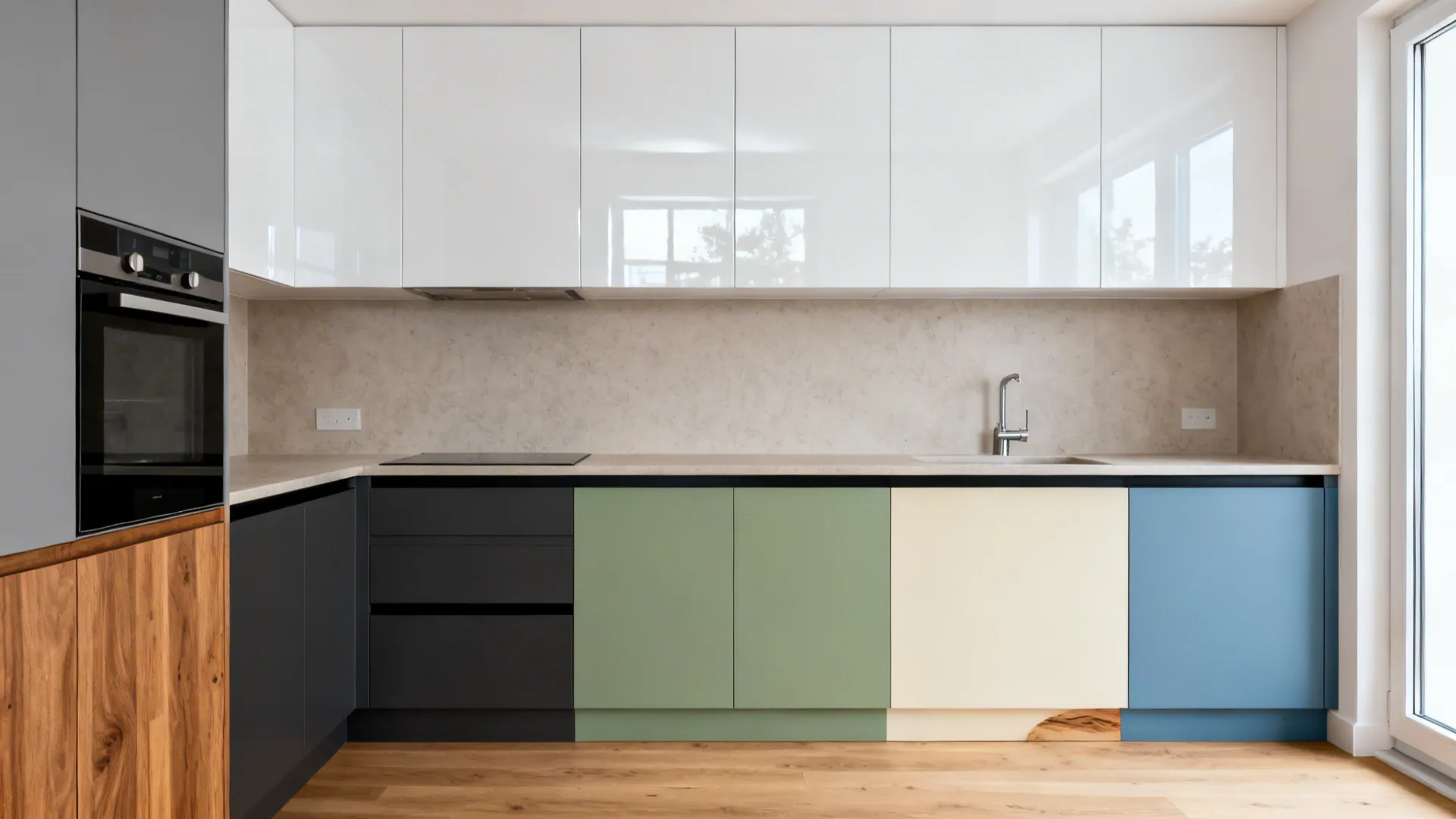 5 kitchen mica designs with 2 colours