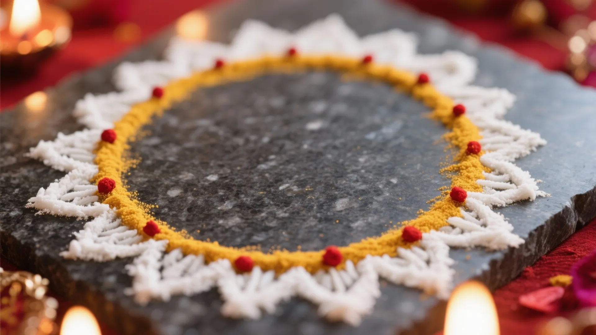 Two-Tone Rice-Flour Outlines with Turmeric Highlights