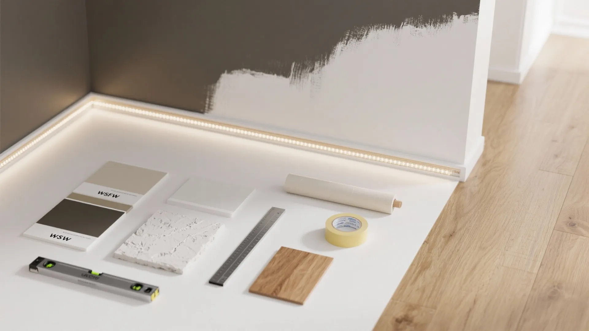 Painted two-tone ceiling to ‘lift’ proportions