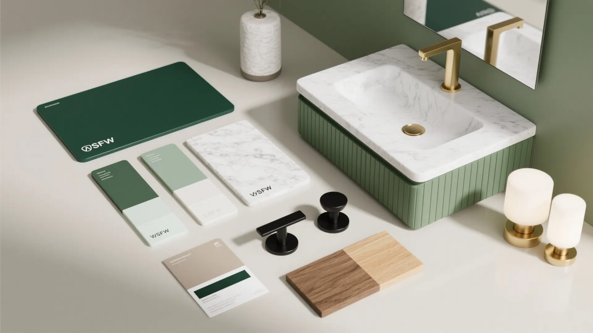 5. Two-Tone Green & White for Balance