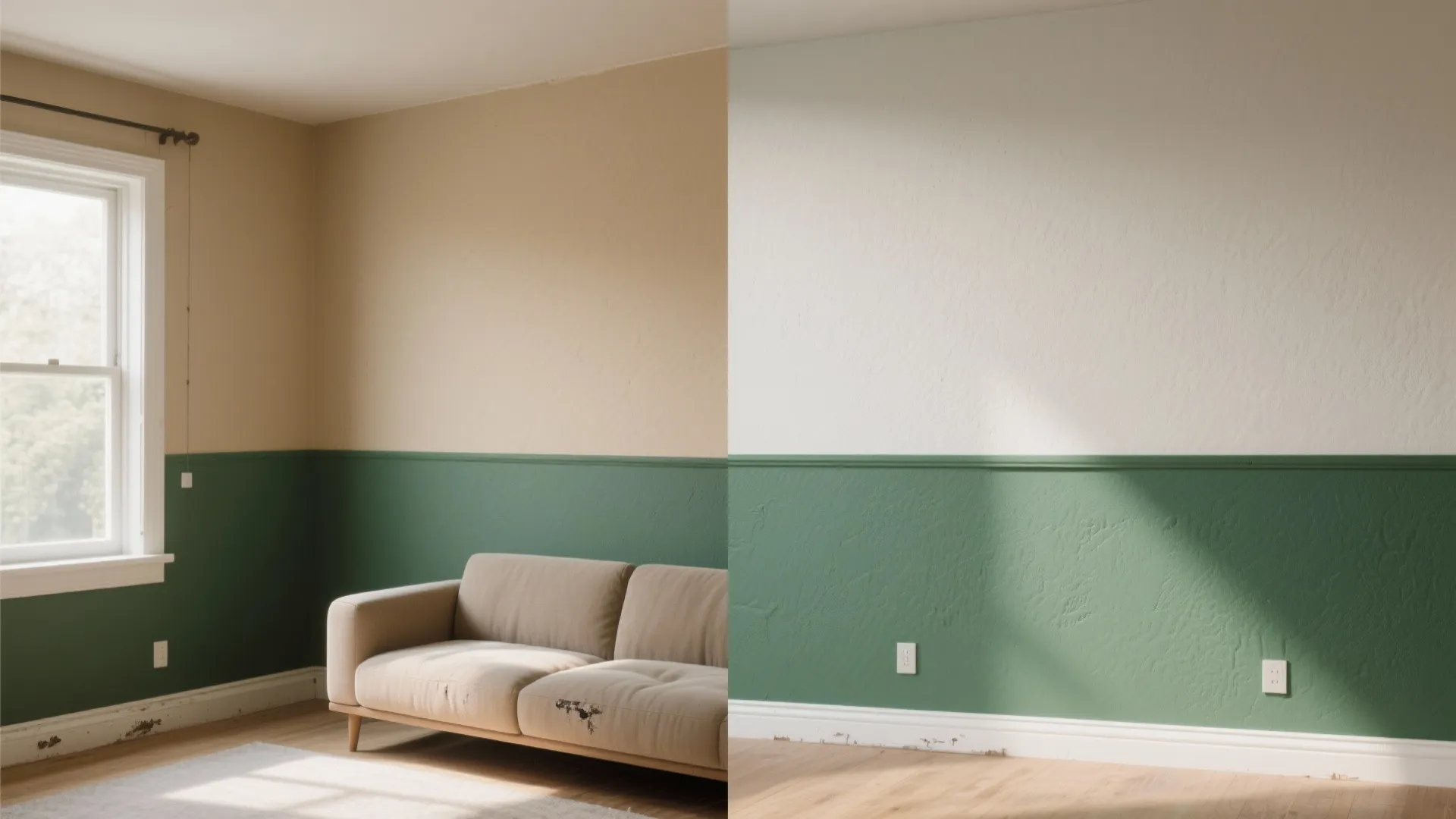 4. Two-tone walls with a mid-rail