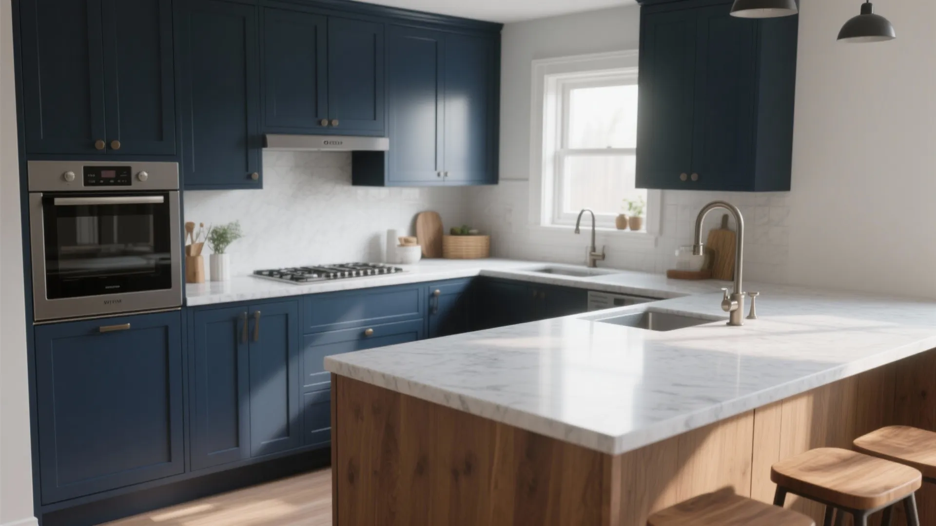 1. Two‑tone navy with a lighter island