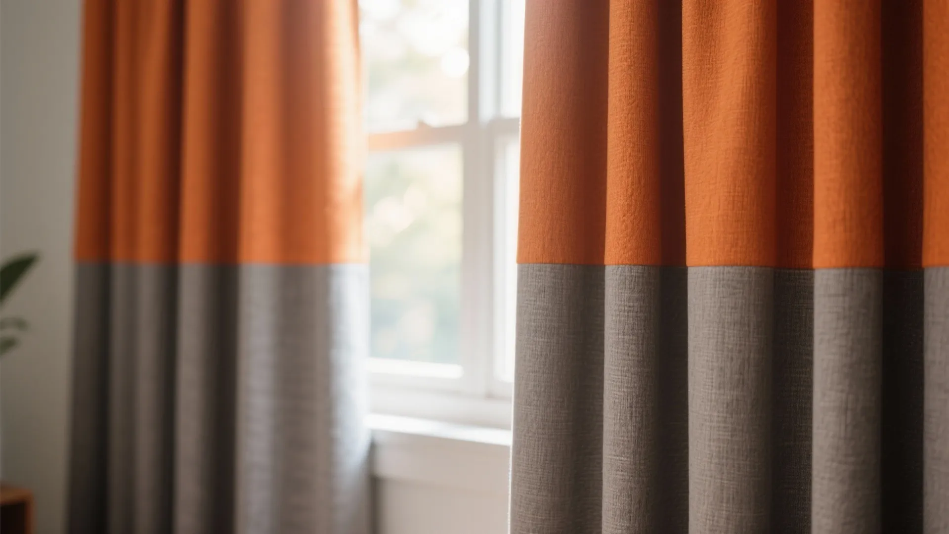 6. Two-Tone Curtains