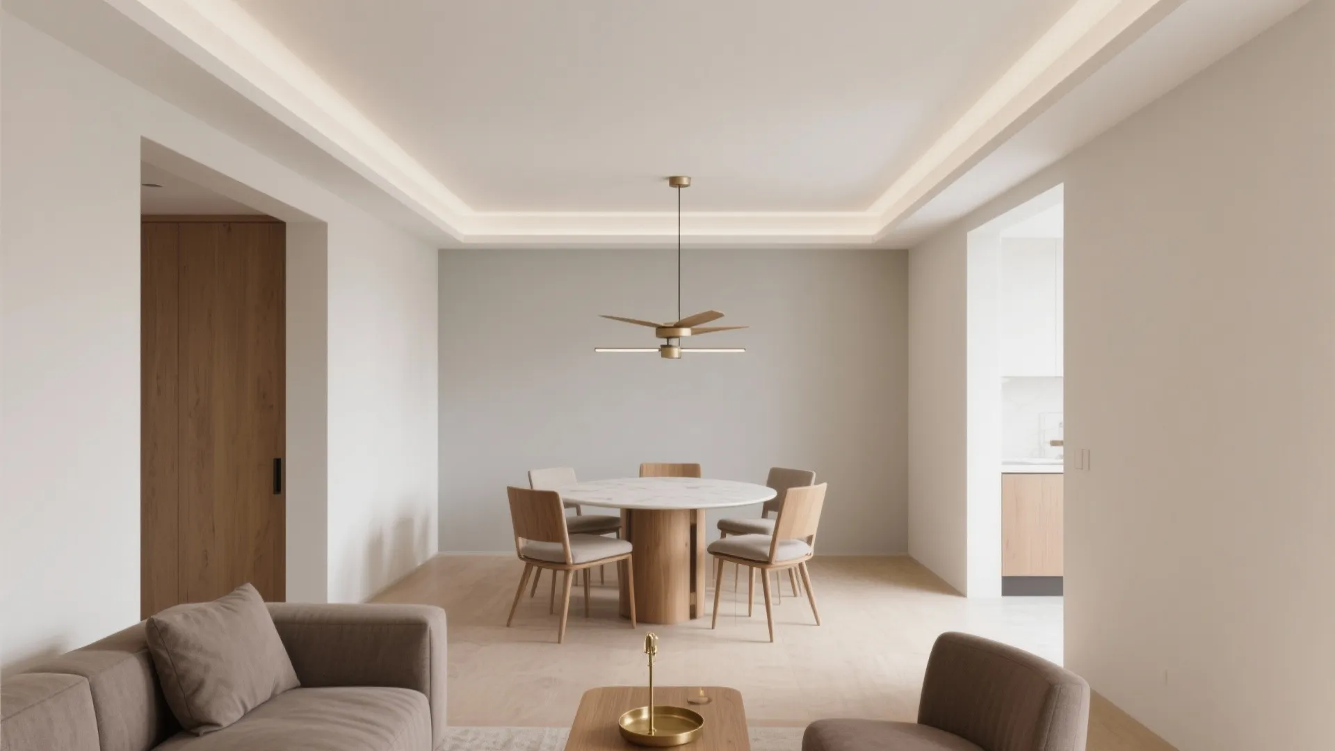 Two-Tone POP Bands to Subtly Zone Living and Dining