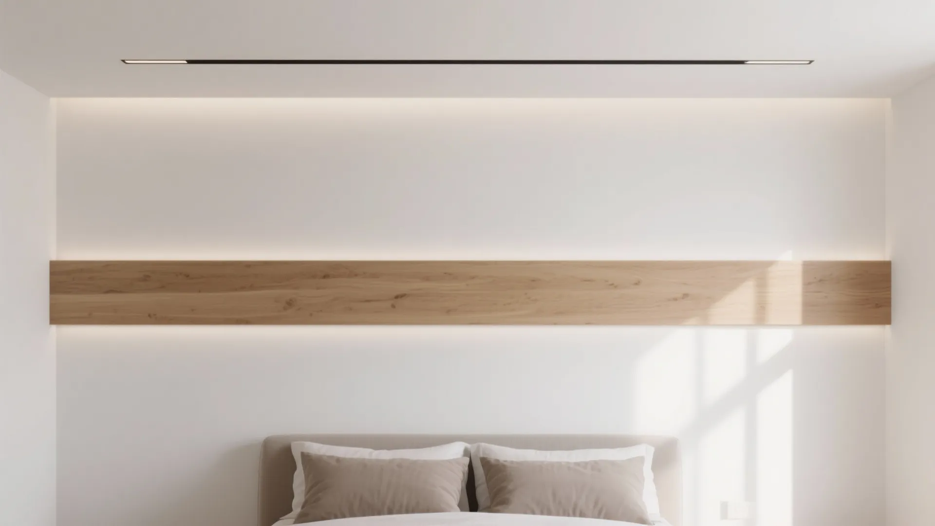 Two-Tone POP Ceiling with a Slim Wood Accent