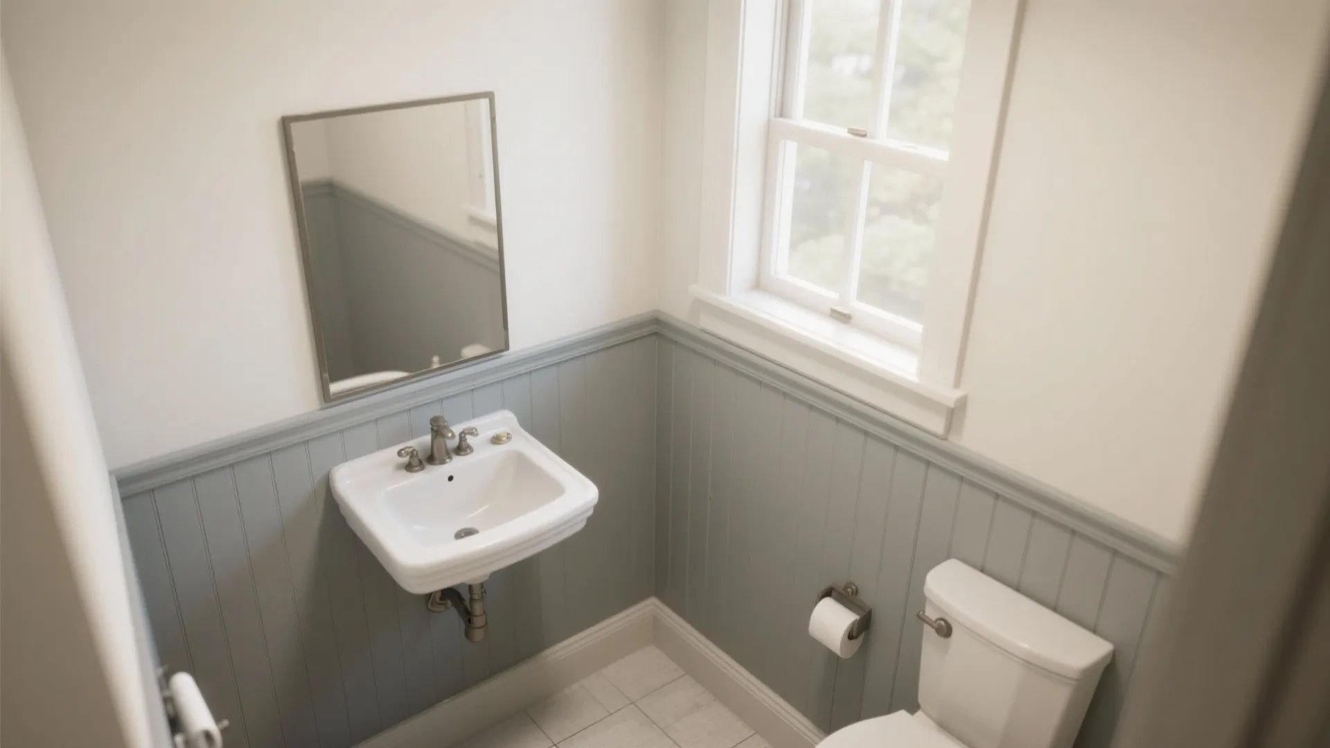 3. Two-tone paint with a chair rail or mid-wall divider