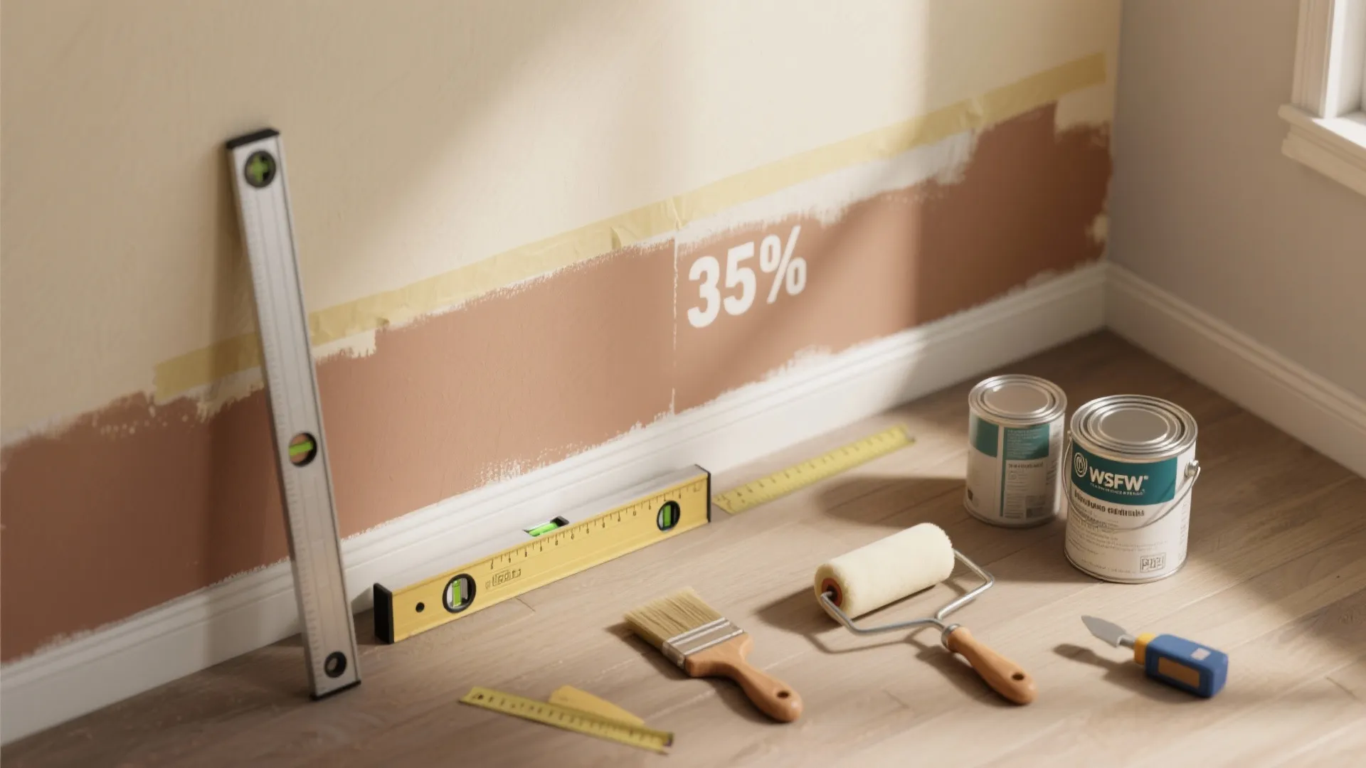 Two-Tone Walls: Lower Warm, Upper Light