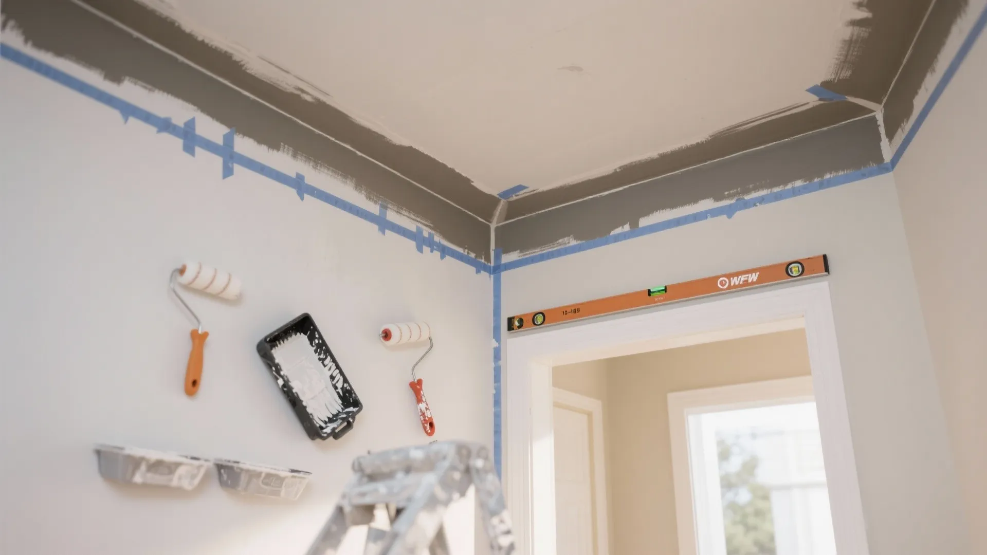 3) Two-Tone Ceiling Paint to “Raise” the Height