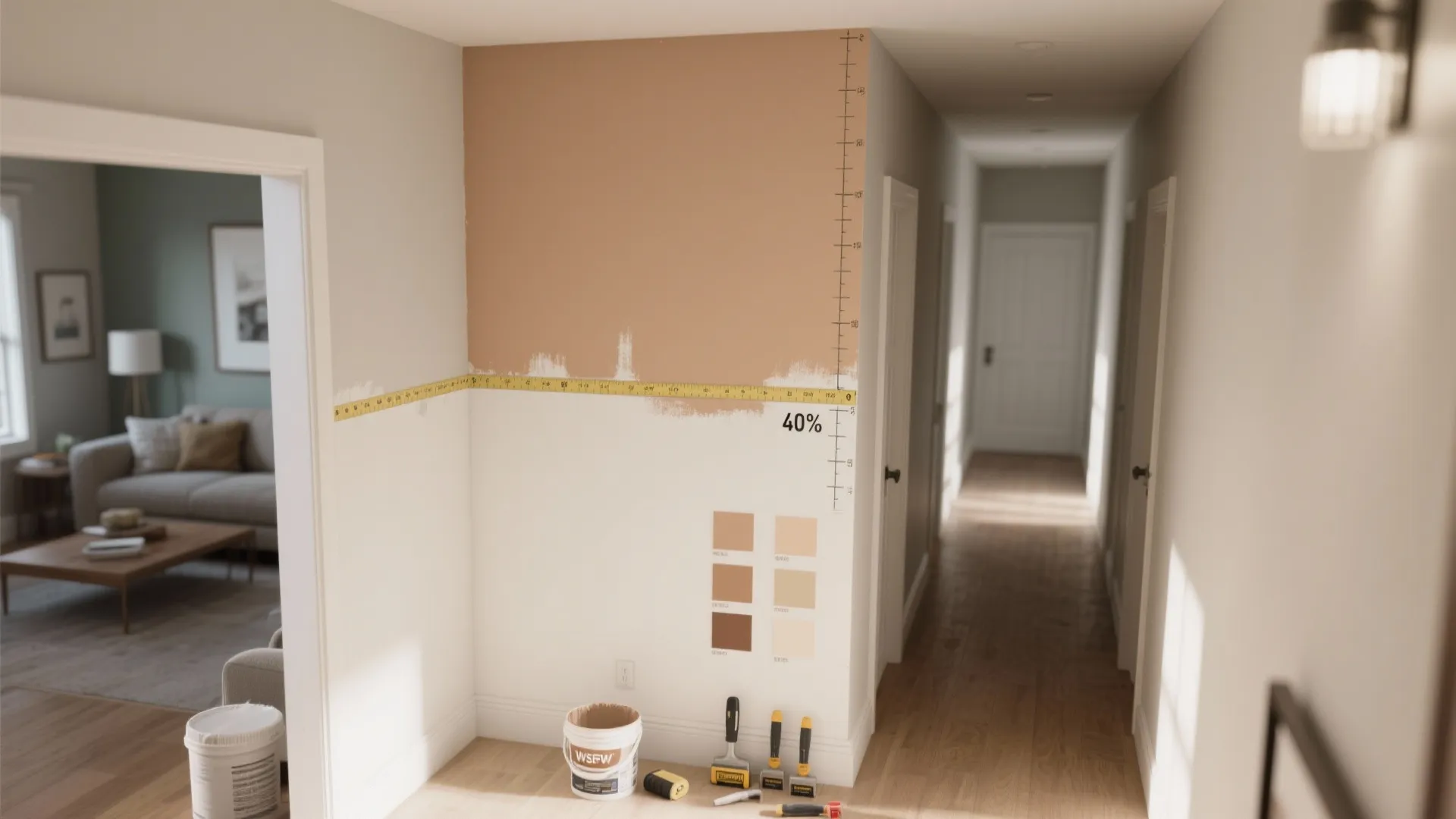 Two-Tone Horizon Line (Chair-Rail Effect Without Trim)