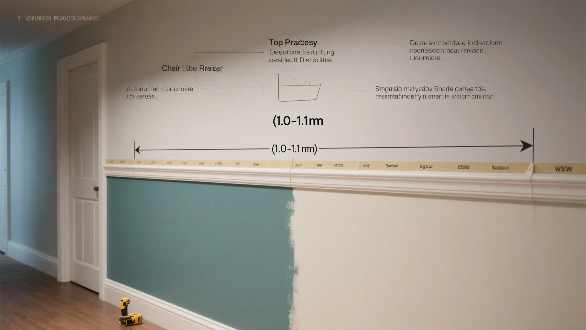 Two-tone walls: lower deep, upper light