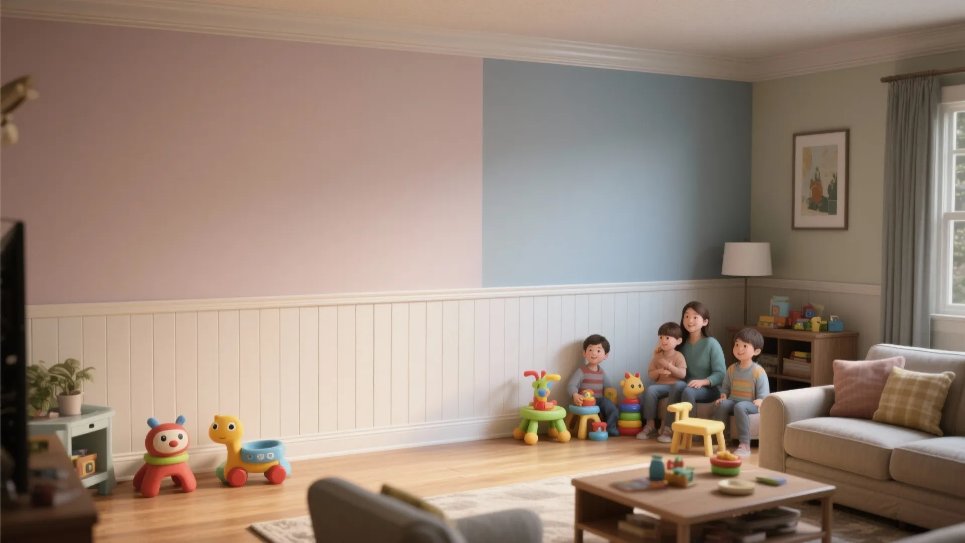 5. Two-tone protection: washable lower, decorative upper