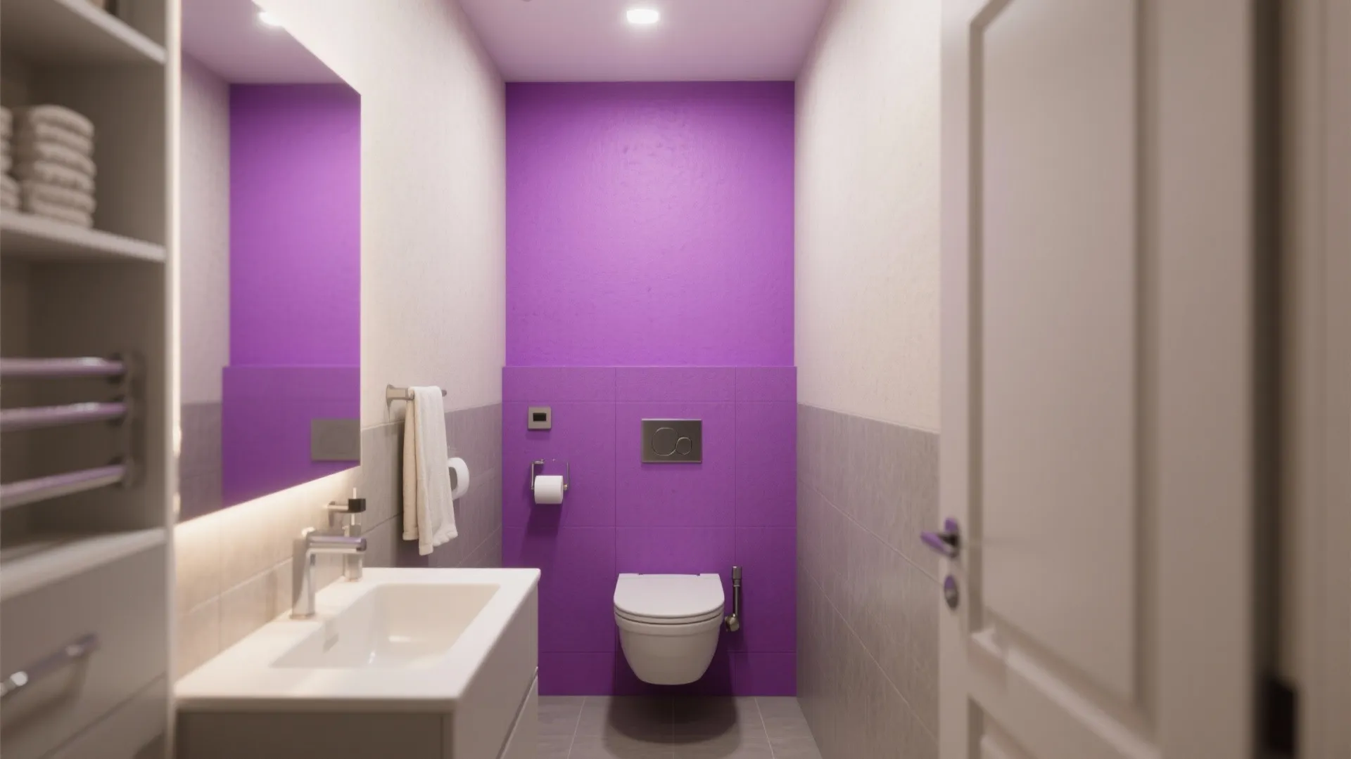 8. Two-Tone Purple and Neutrals