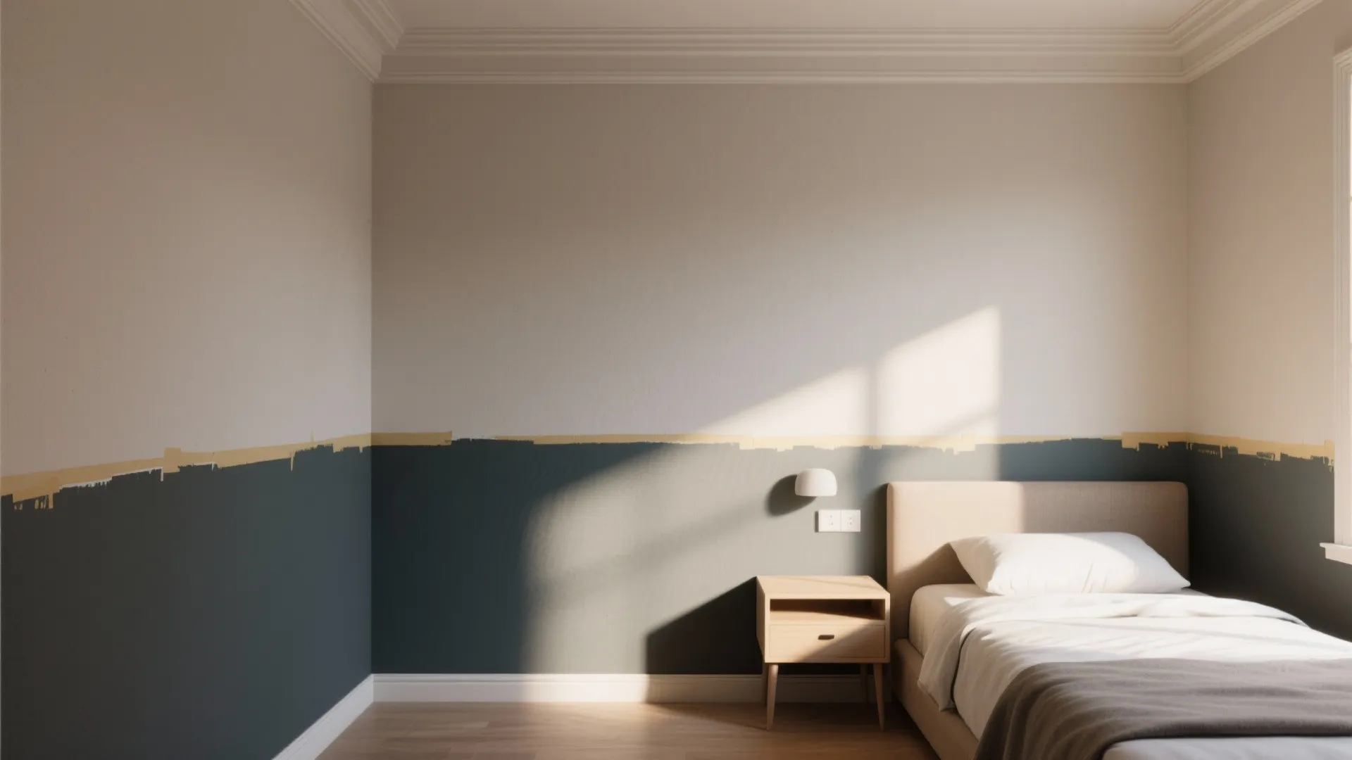 4. Two-Tone Walls with a Mid-Rail Divider