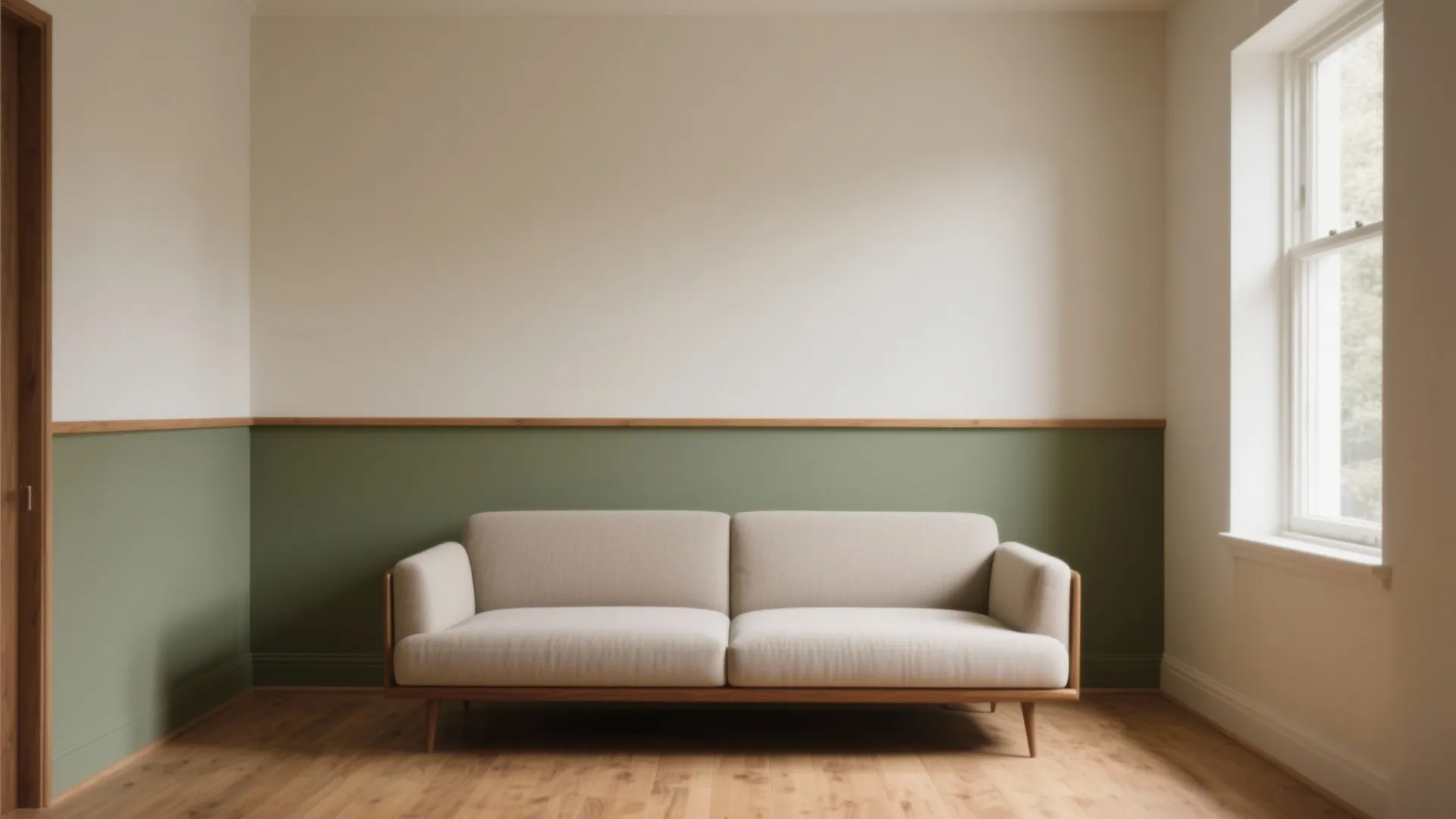 2. Two-Tone Walls with a Budget-Friendly Rail