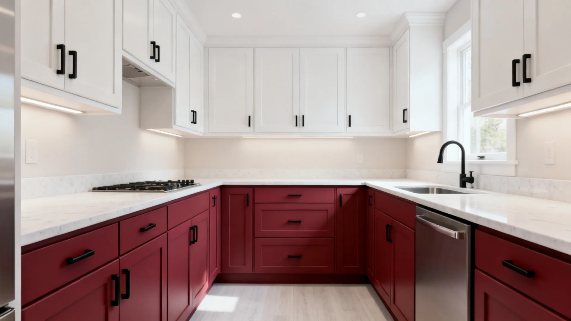 Two-Tone: Red Lowers, White Uppers