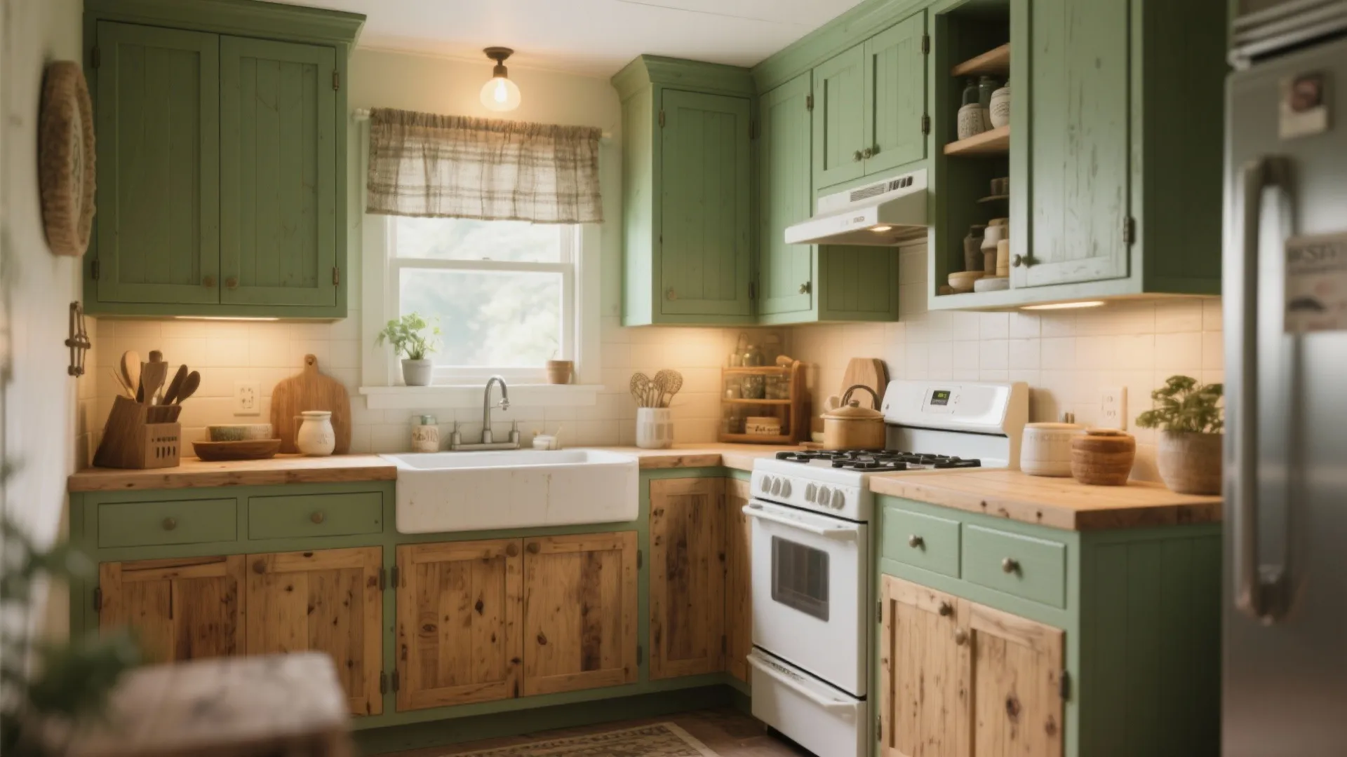 3. Two-Tone Rustic Contrast